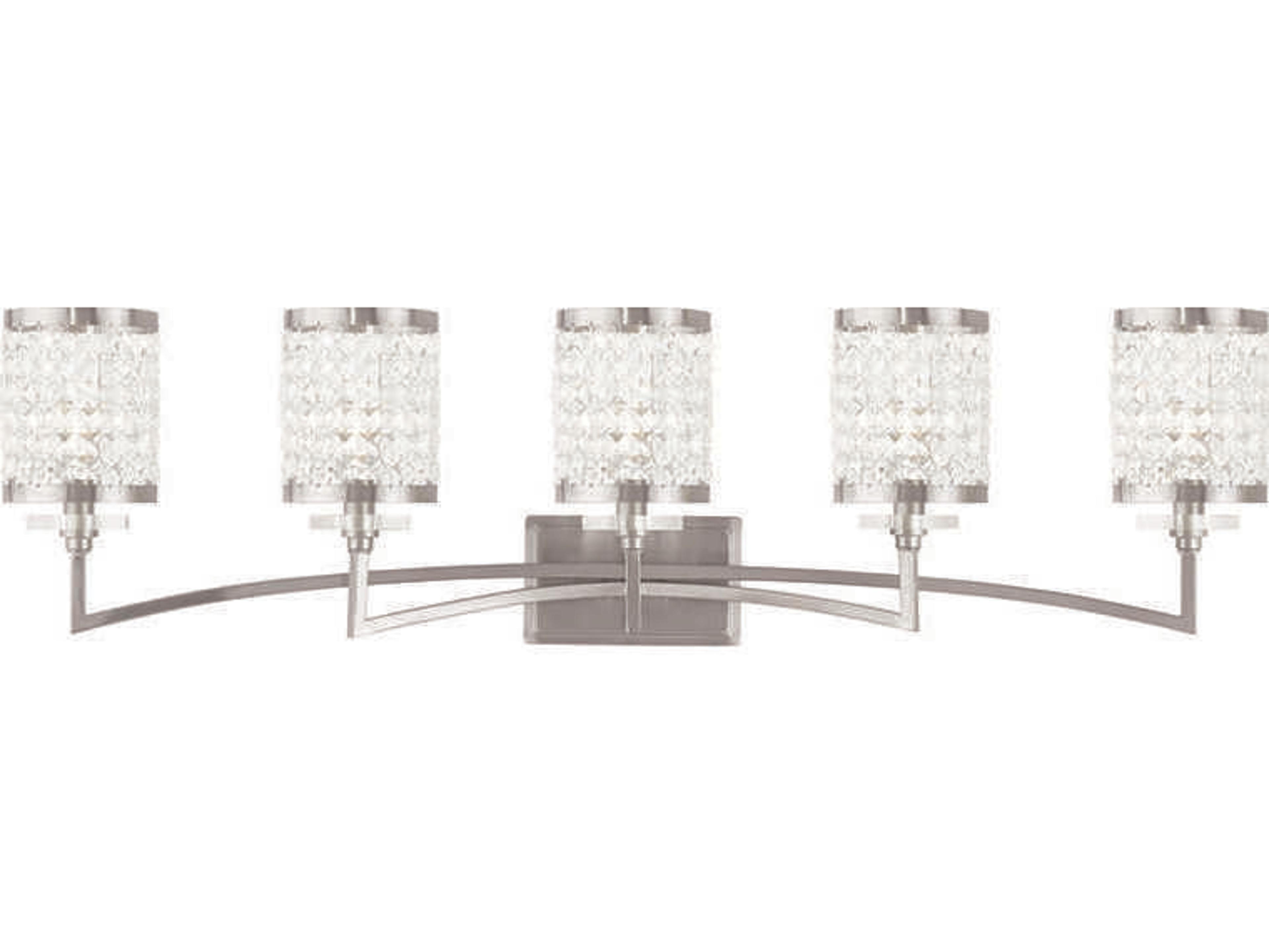 Grammercy 5-Light Brushed Nickel Crystal Vanity Light