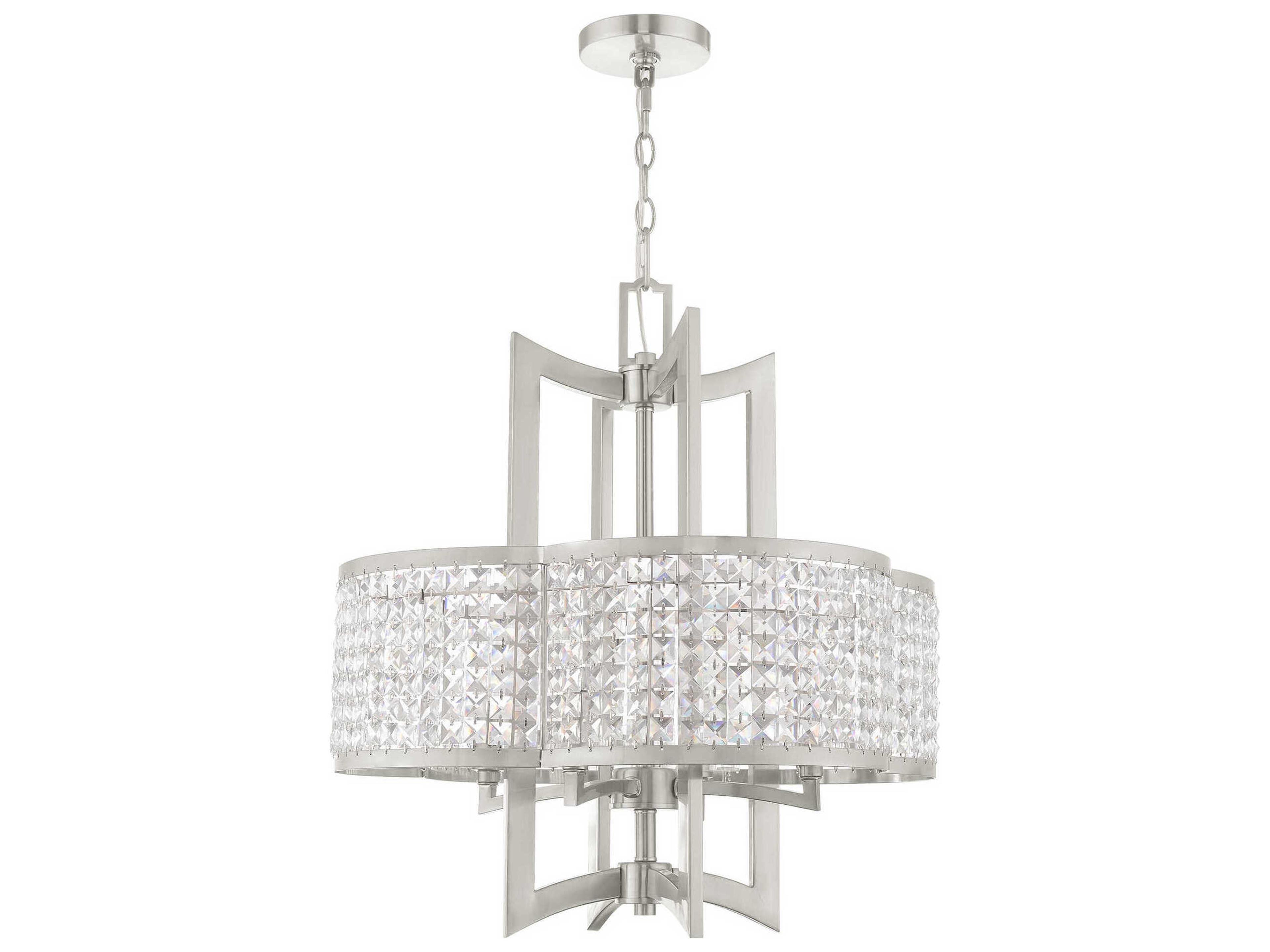 Grammercy 4-Light Brushed Nickel Crystal Chandelier