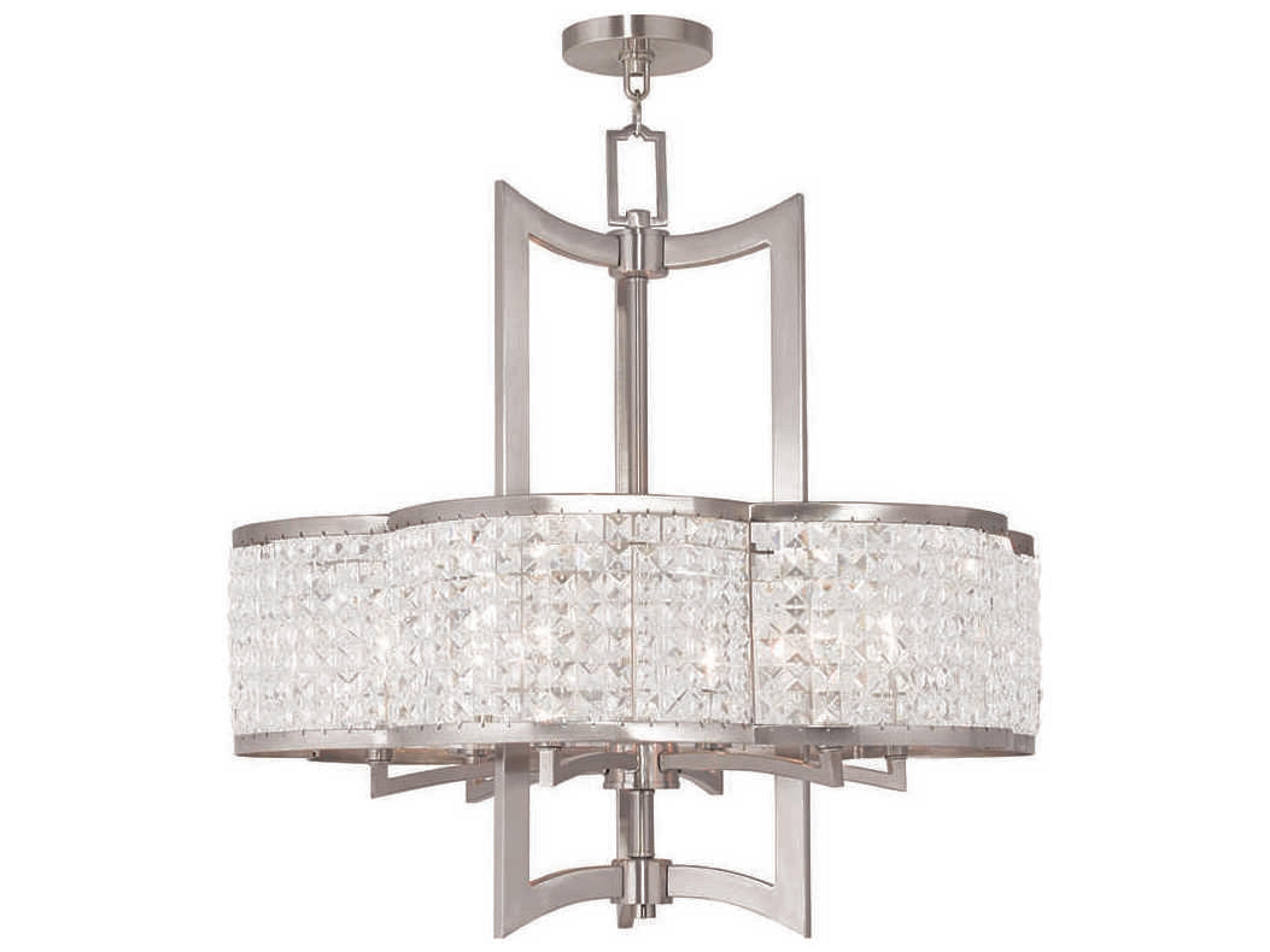 Grammercy 6-Light Brushed Nickel Crystal Chandelier