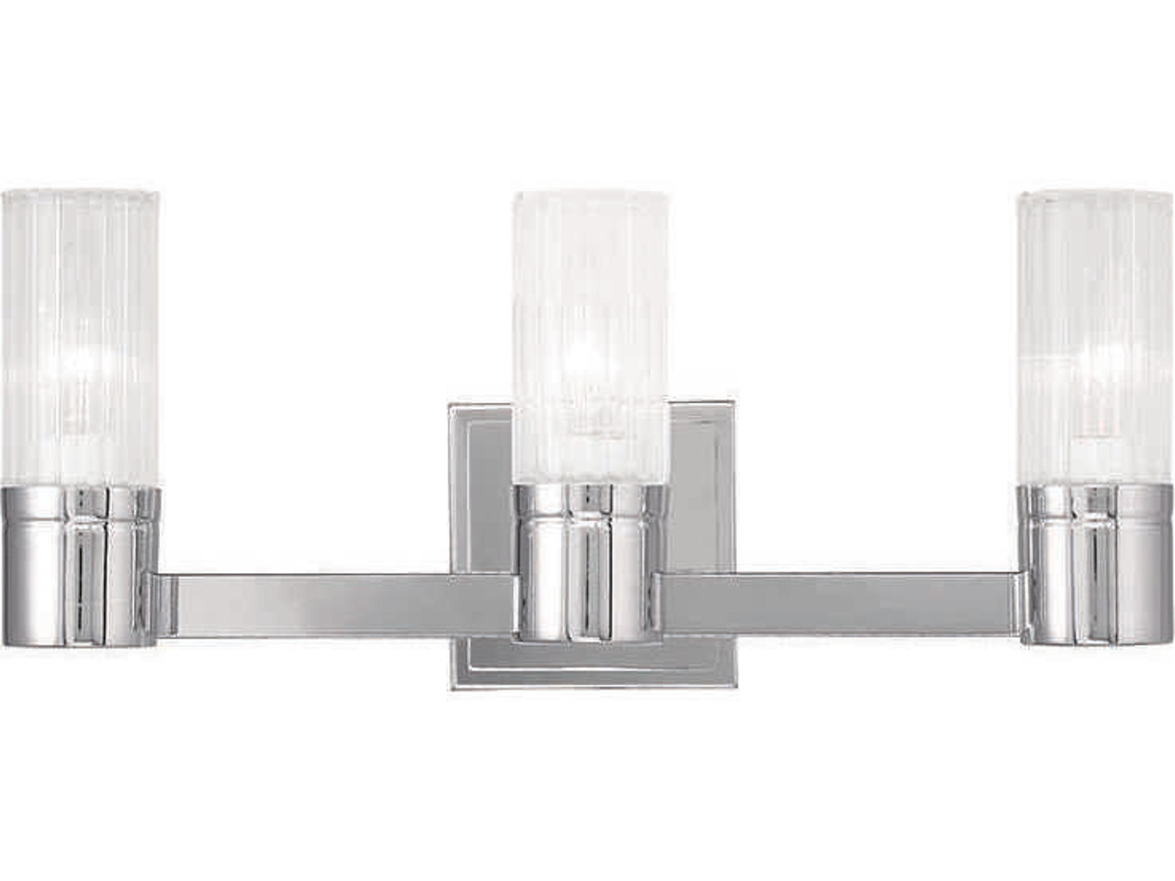 Midtown 3-Light Polished Chrome Glass Vanity Light
