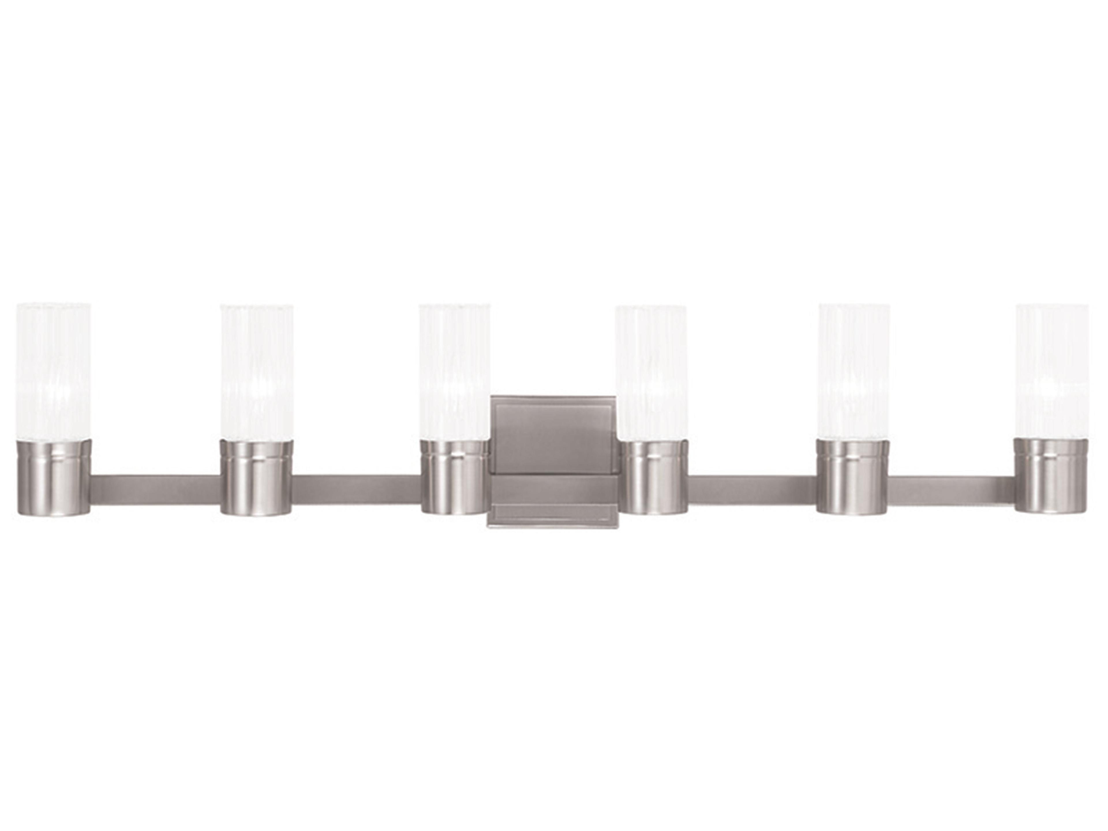 Midtown 6-Light Brushed Nickel Glass Vanity Light