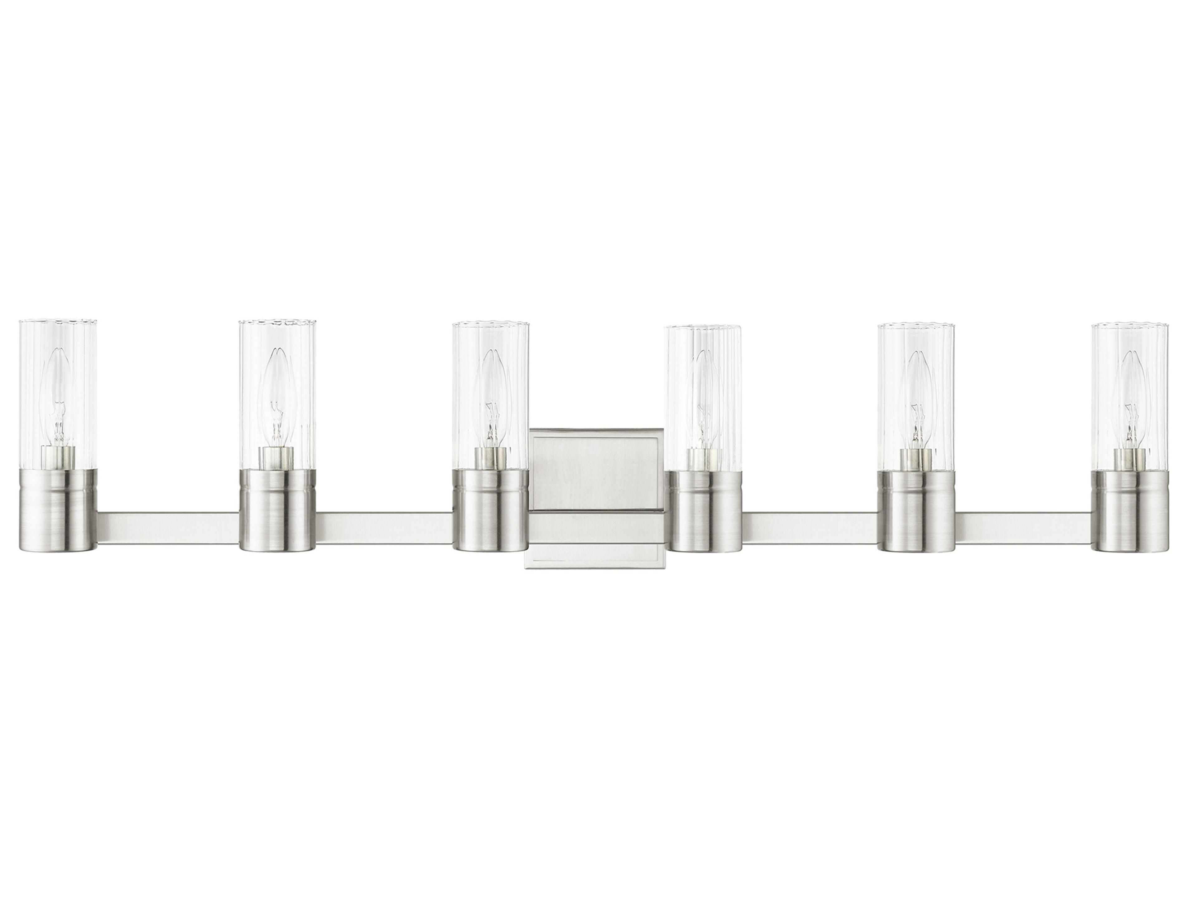 Livex Lighting Midtown 6-Light Brushed Nickel Glass Vanity Light