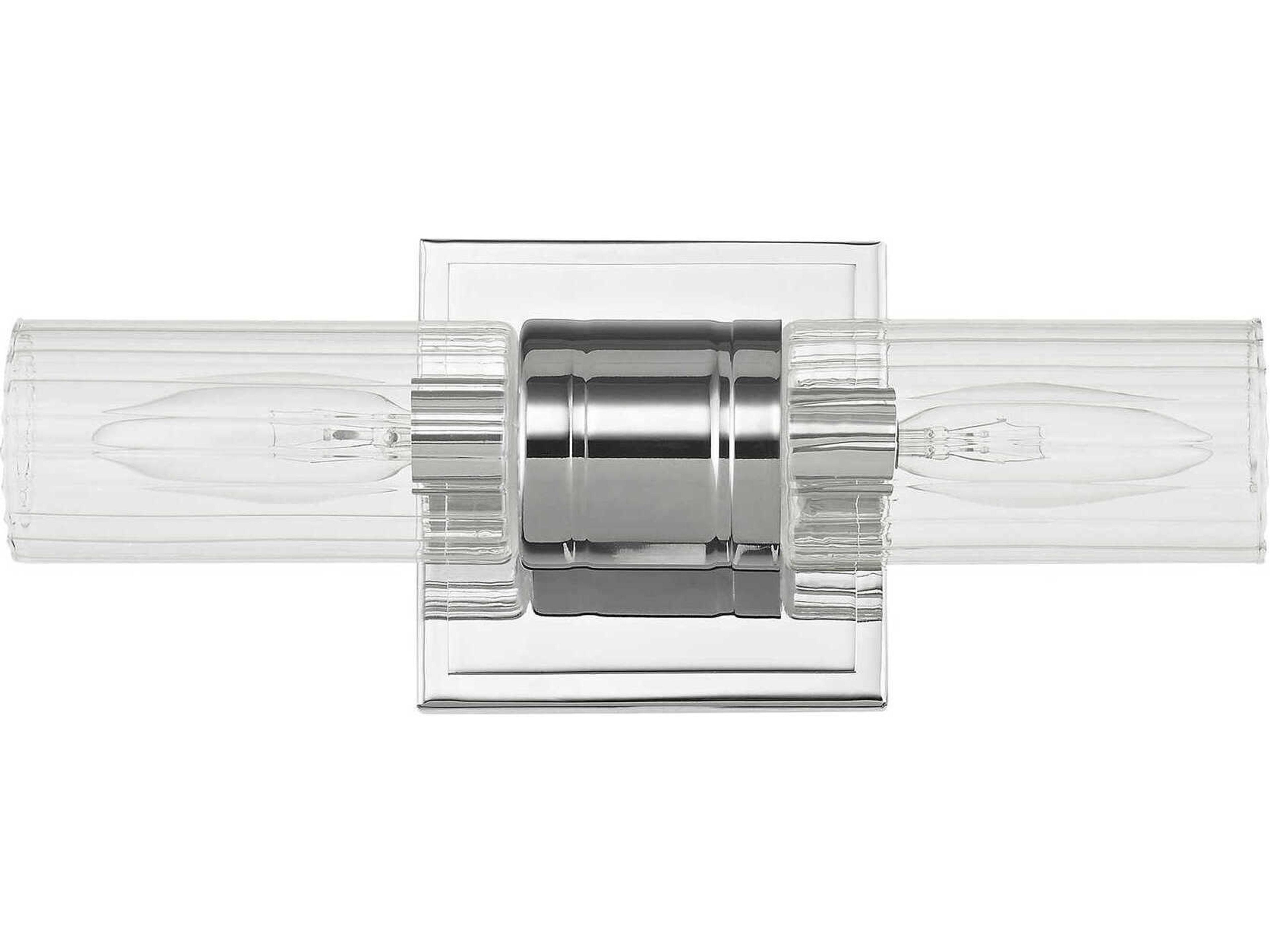 Livex Lighting Midtown 2-Light Polished Chrome Glass Vanity Light