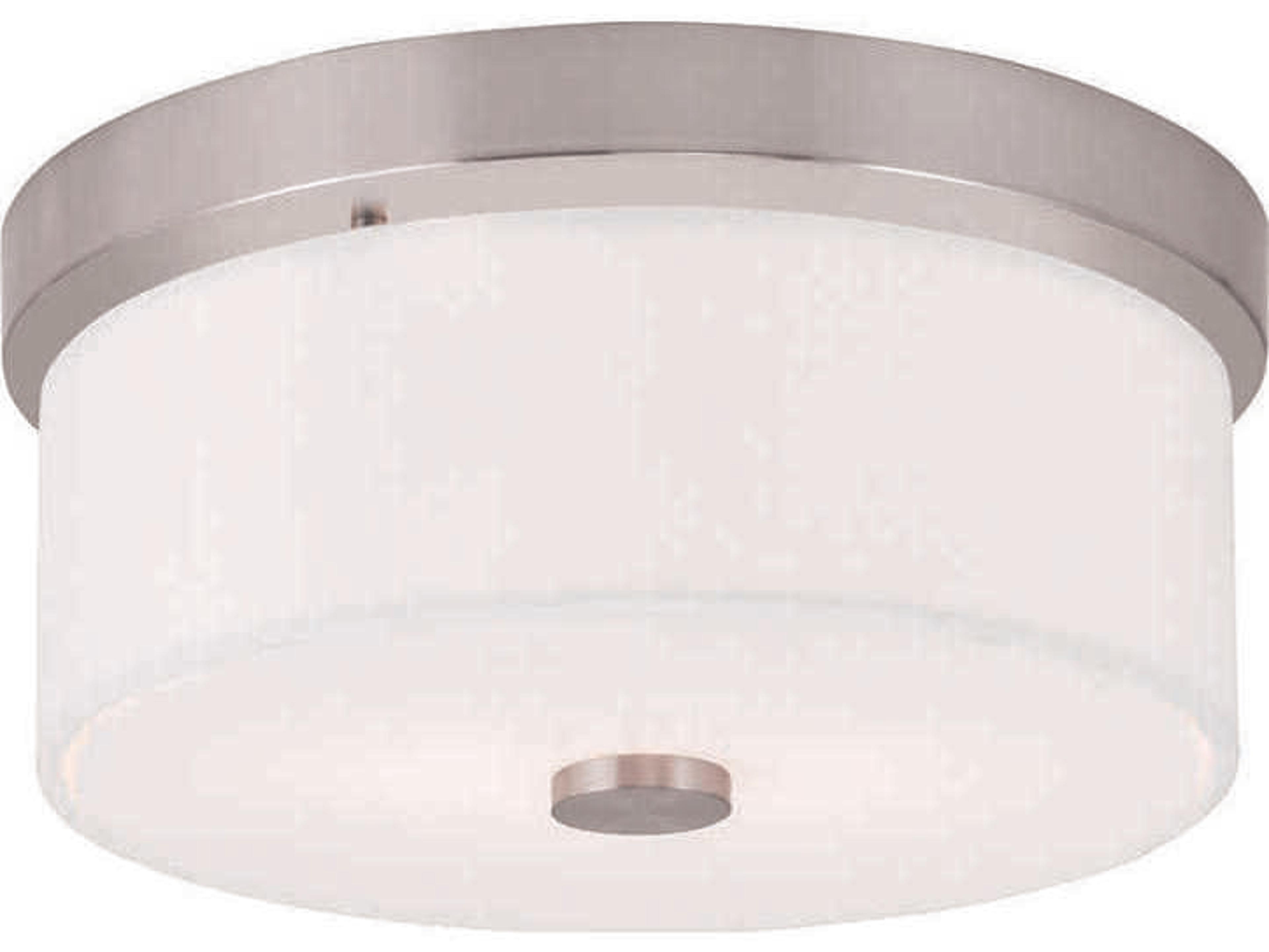 Meridian 2-Light Brushed Nickel Drum Flush Mount