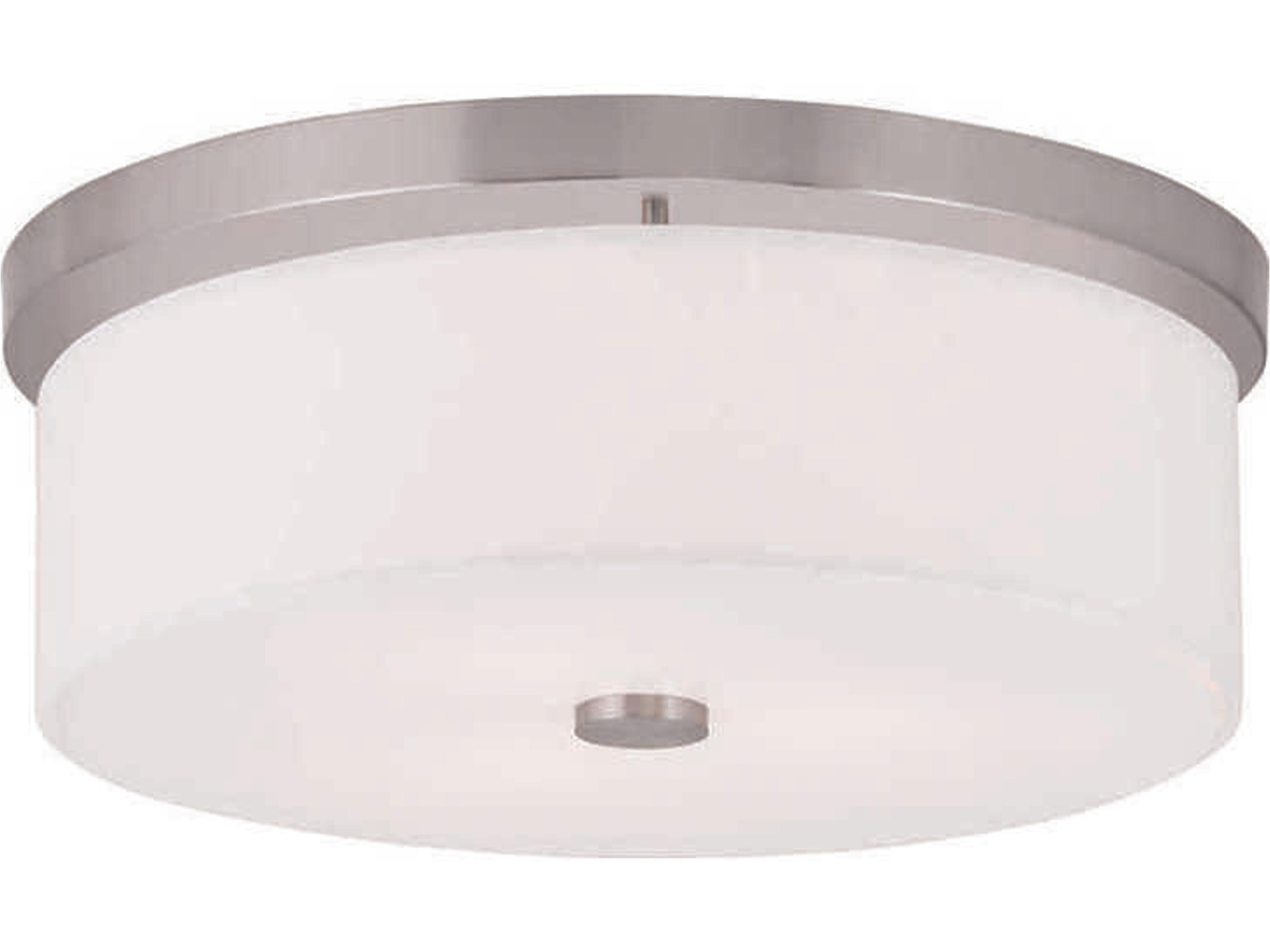 Meridian 3-Light Brushed Nickel Drum Flush Mount