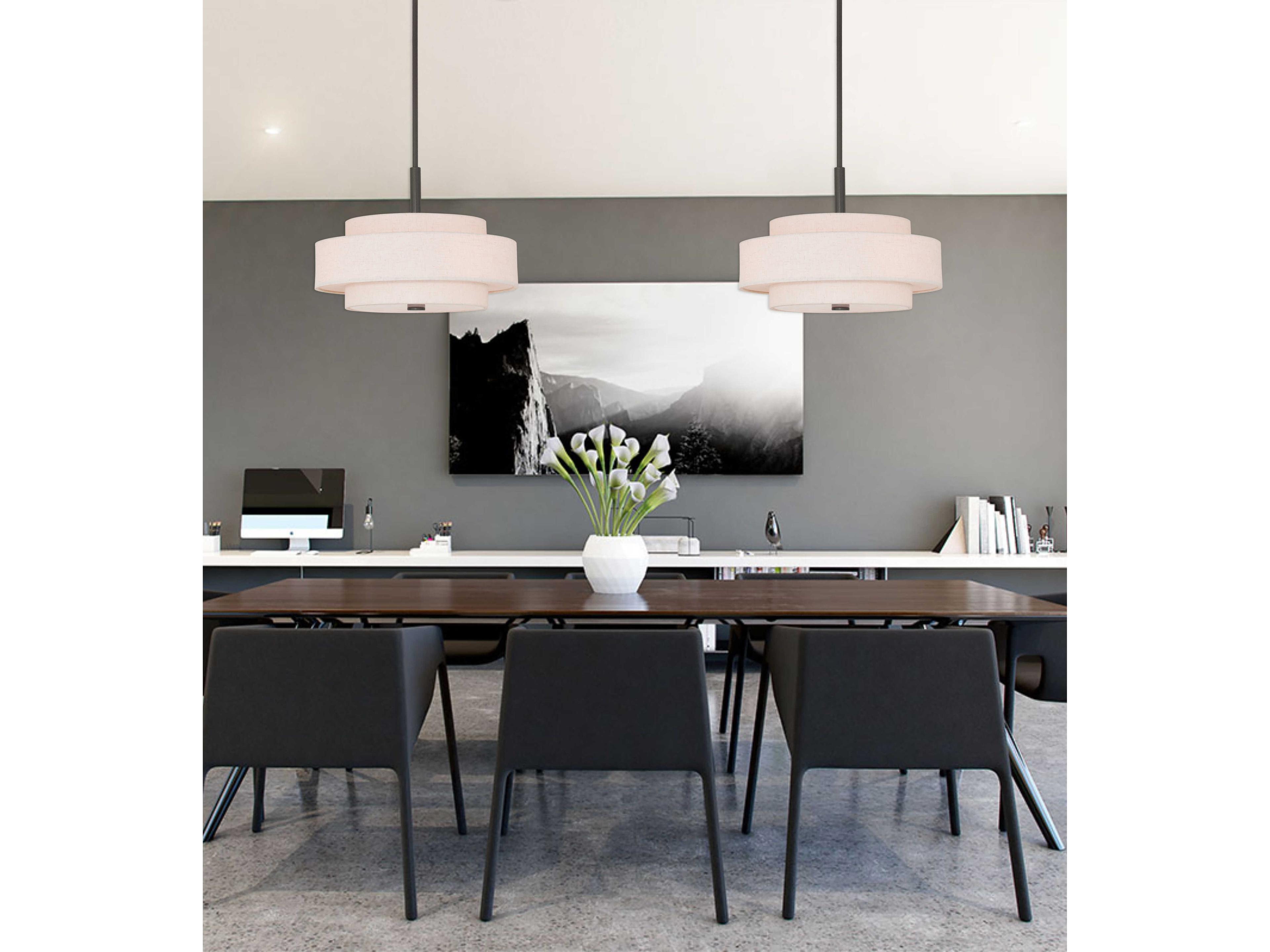 Livex Lighting Meridian 4-Light Bronze Drum Pendant