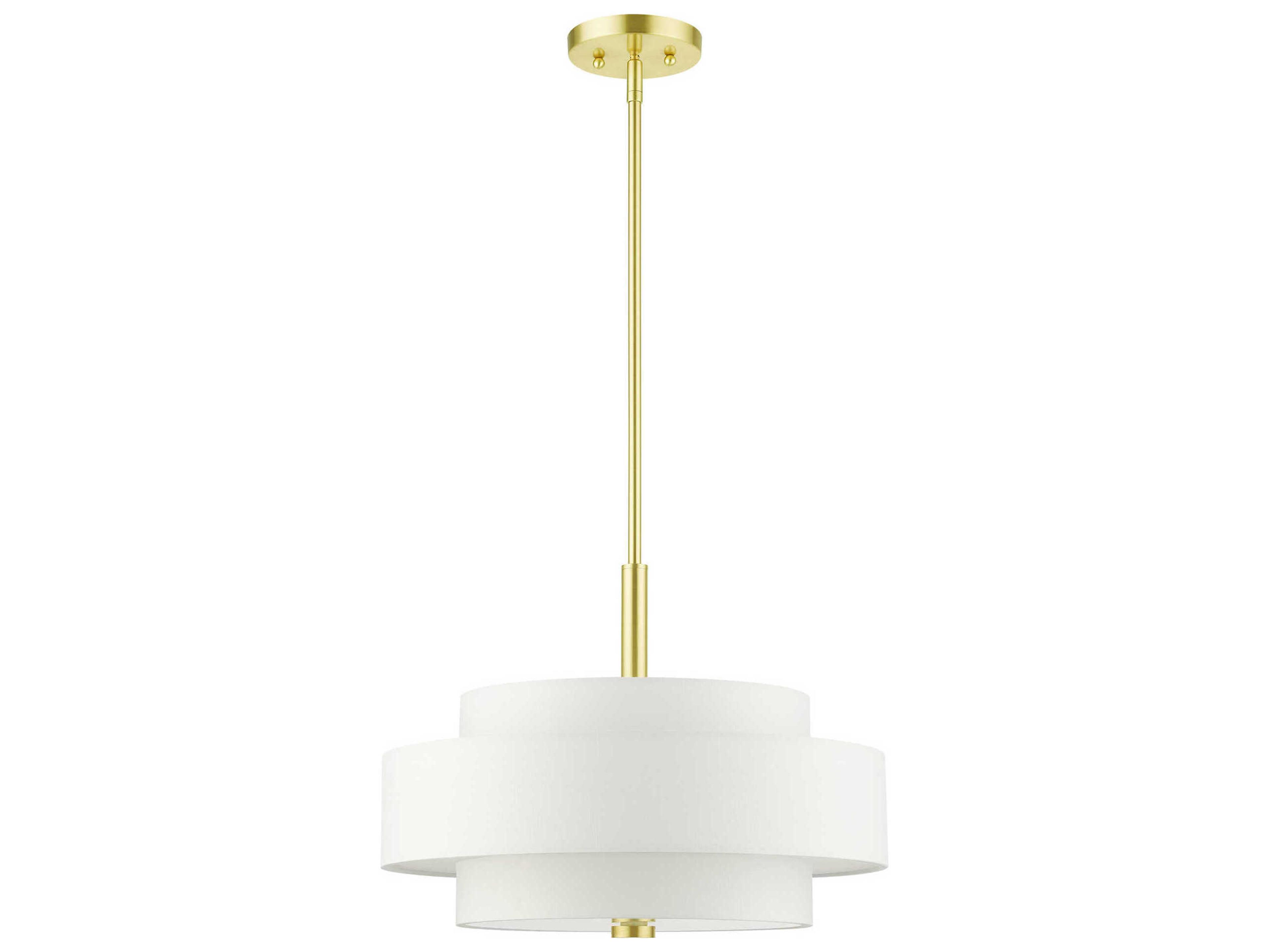Livex Lighting Meridian 4-Light Satin Brass Drum Pendant