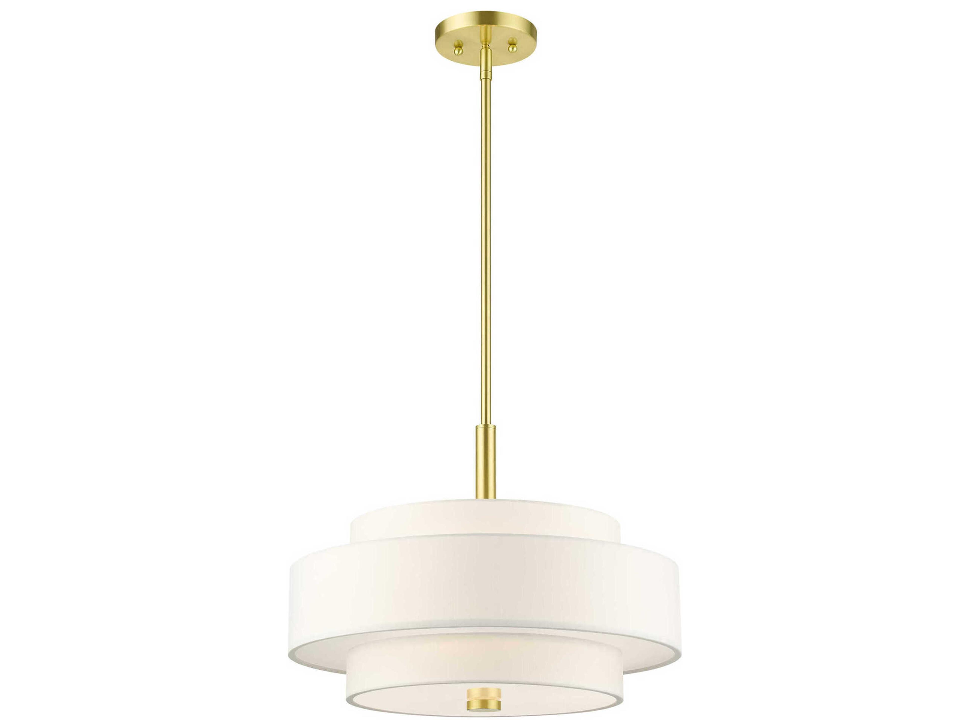 Livex Lighting Meridian 4-Light Satin Brass Drum Pendant