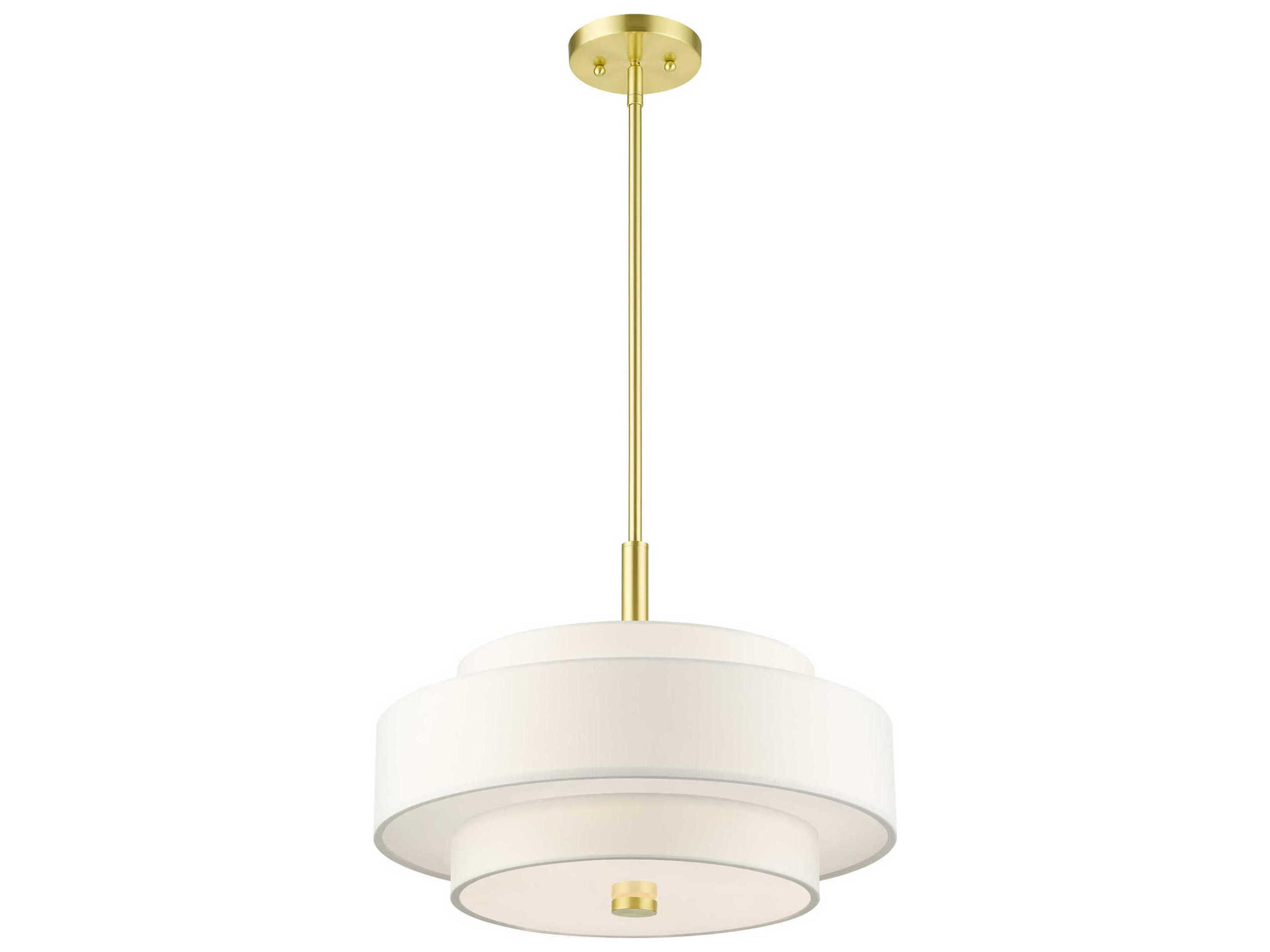 Livex Lighting Meridian 4-Light Satin Brass Drum Pendant