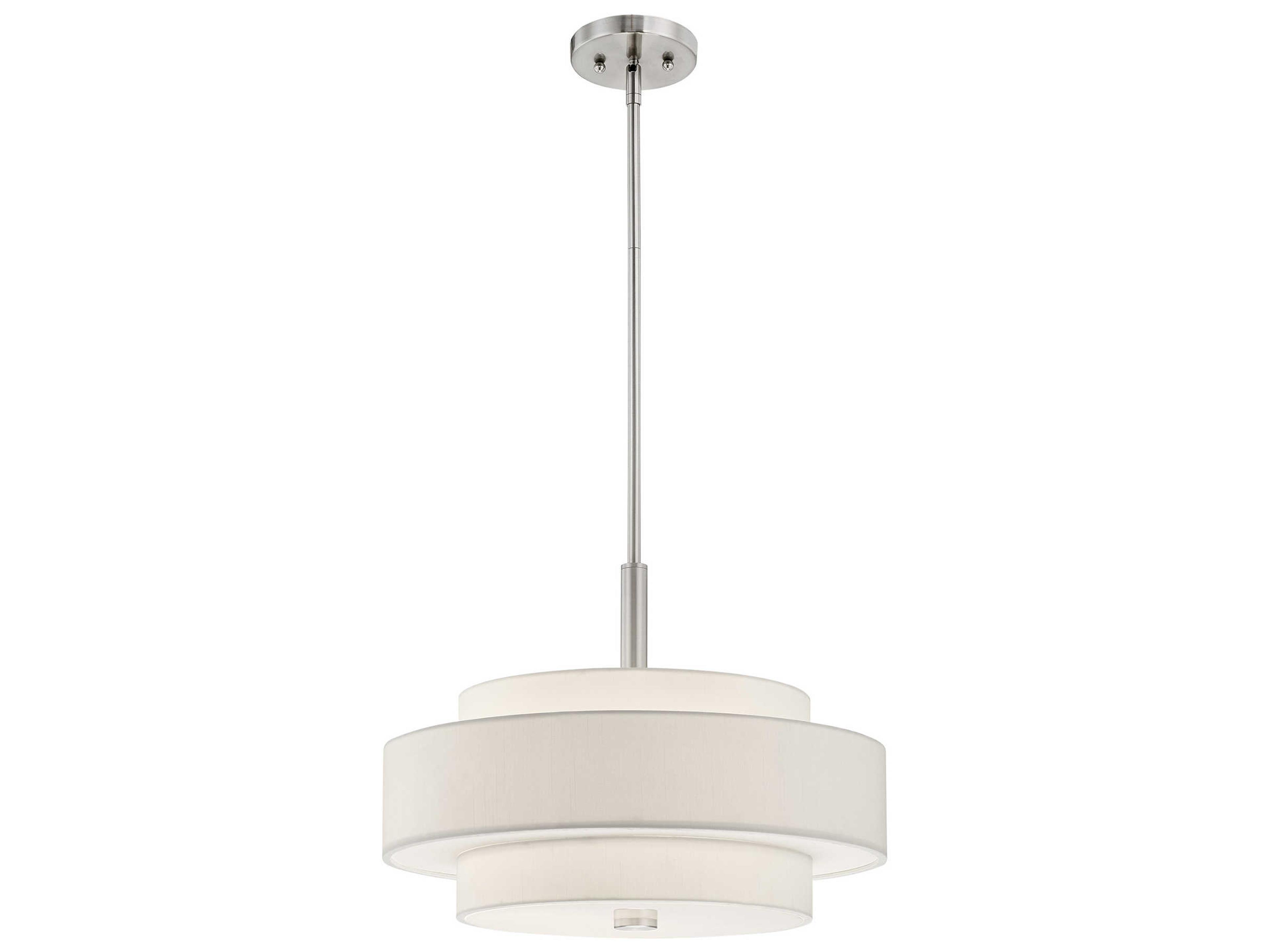 Livex Lighting Meridian 4-Light Brushed Nickel Cylinder Drum Pendant