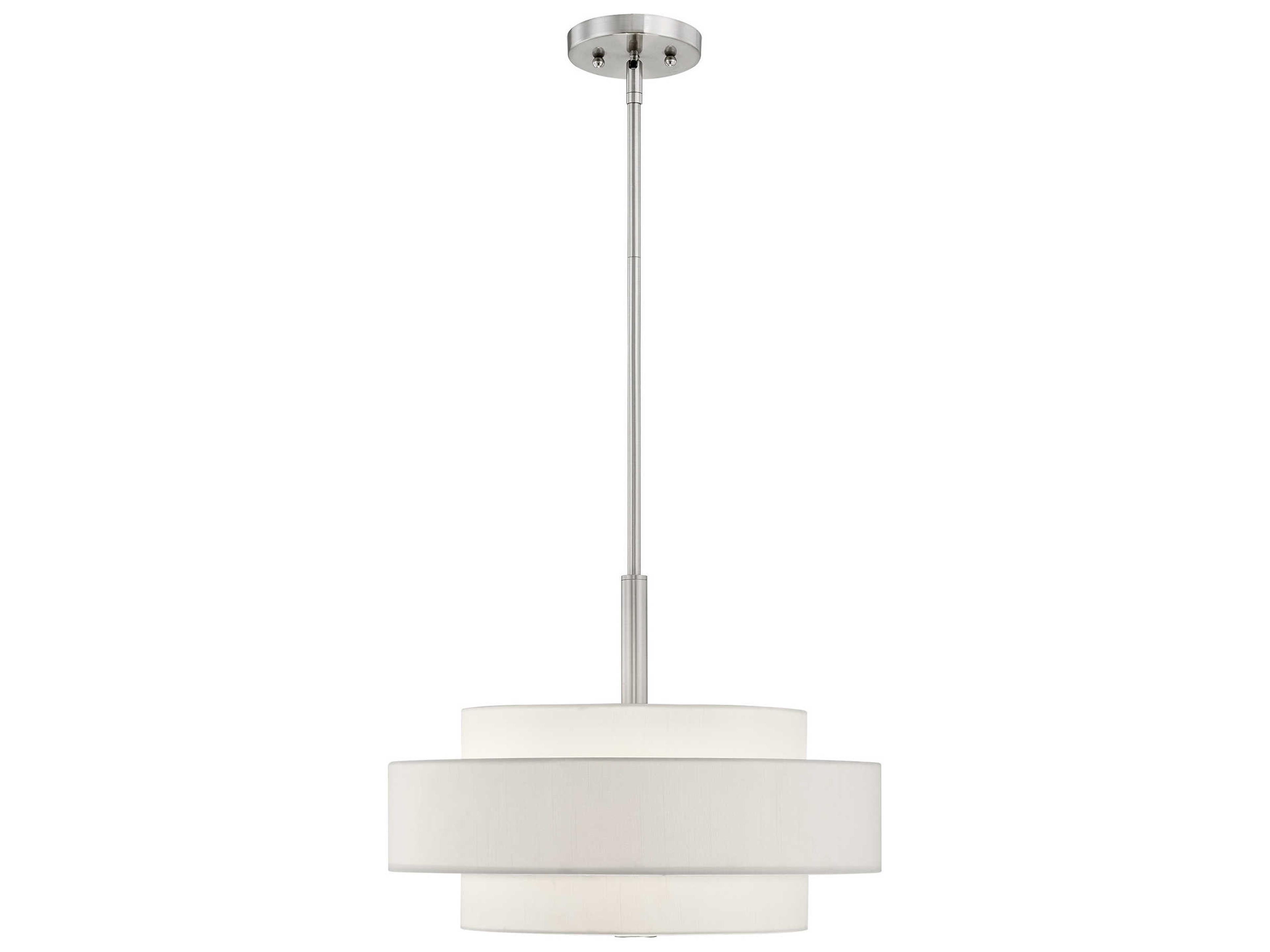 Livex Lighting Meridian 4-Light Brushed Nickel Cylinder Drum Pendant