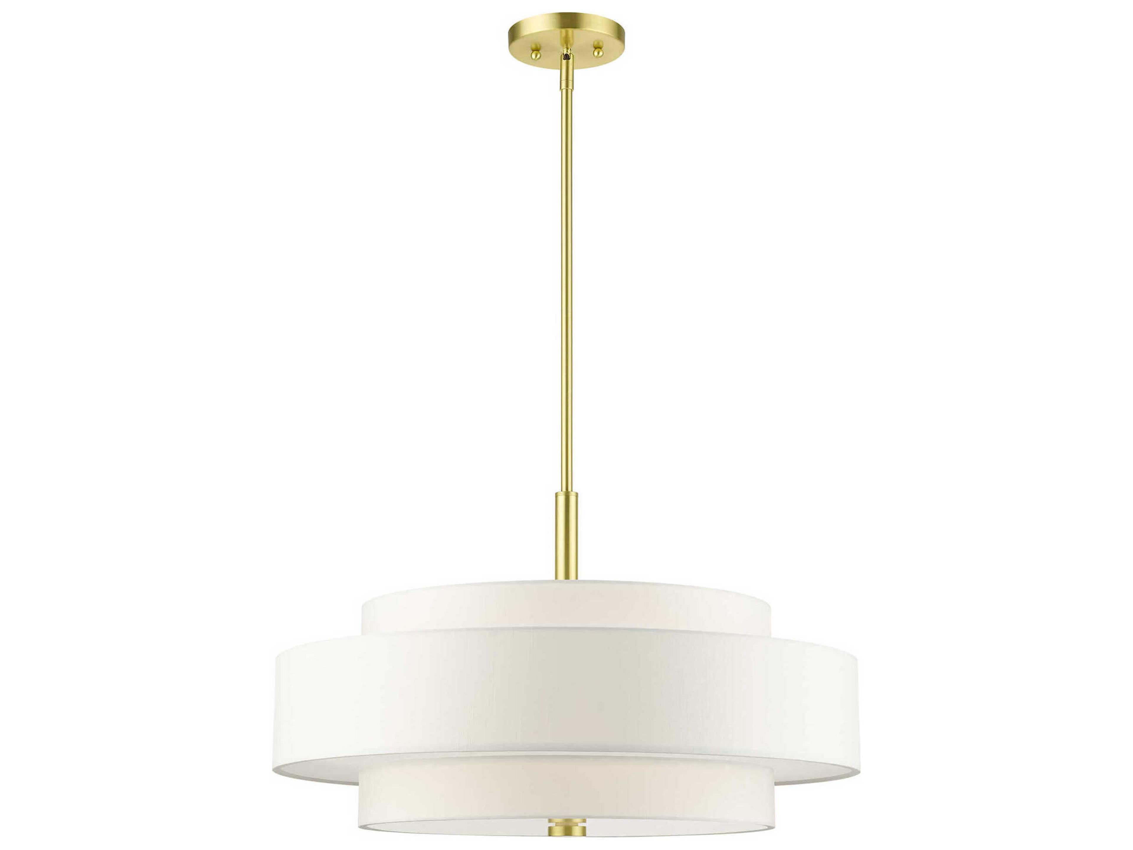Meridian 5-Light Satin Brass Drum Pendant