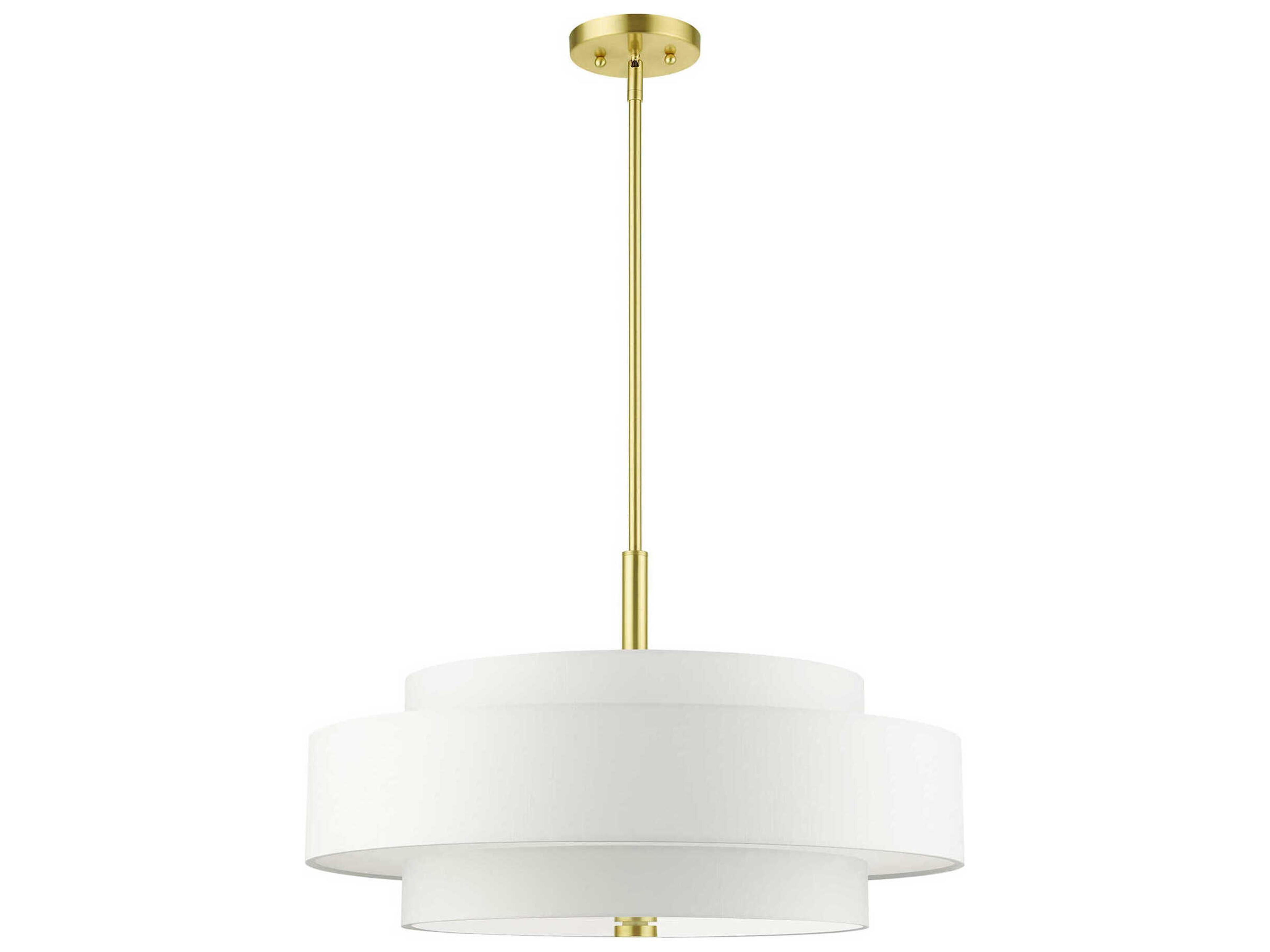 Livex Lighting Meridian 5-Light Satin Brass Drum Pendant