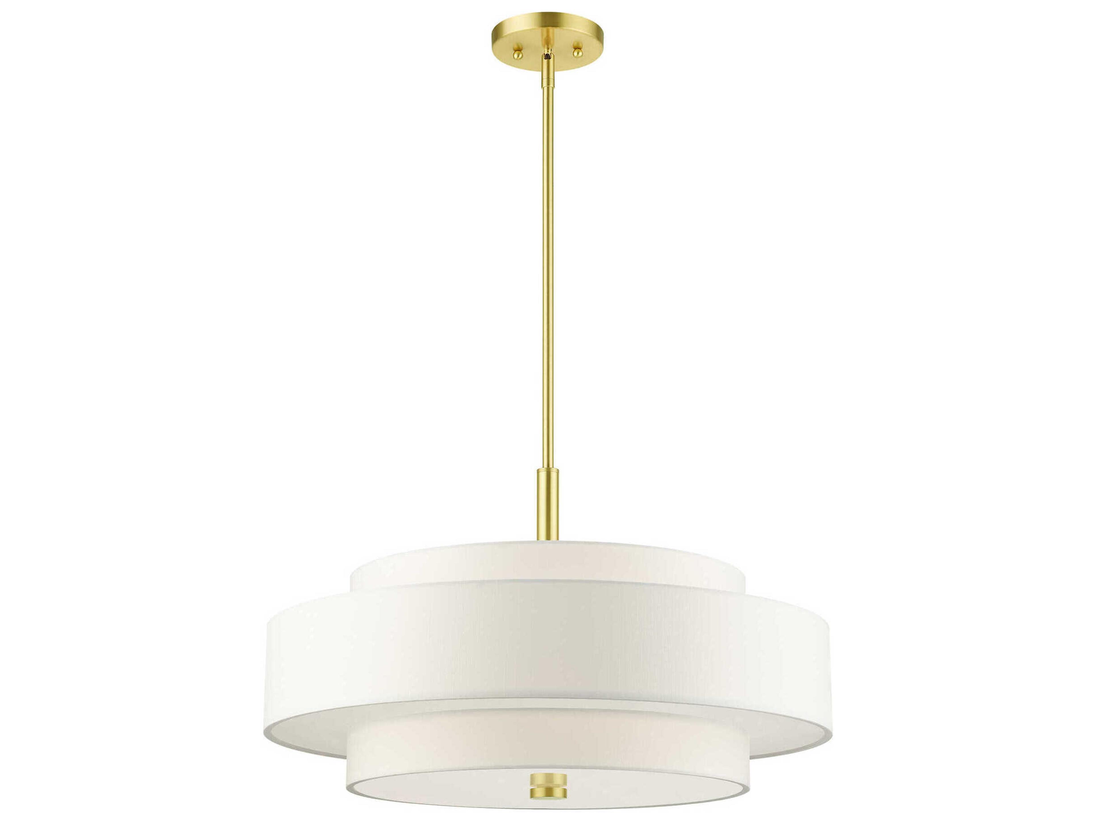 Livex Lighting Meridian 5-Light Satin Brass Drum Pendant