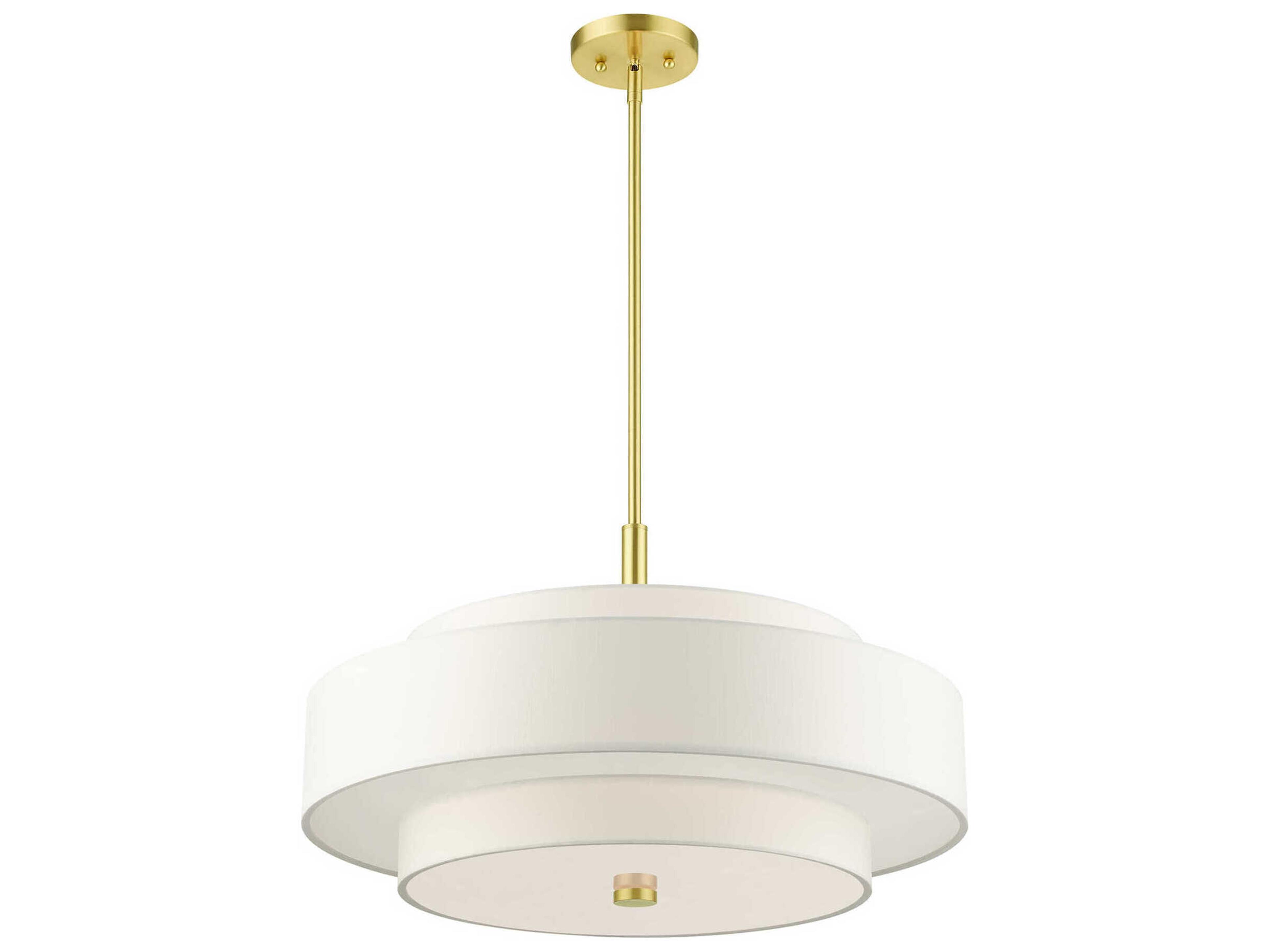 Livex Lighting Meridian 5-Light Satin Brass Drum Pendant