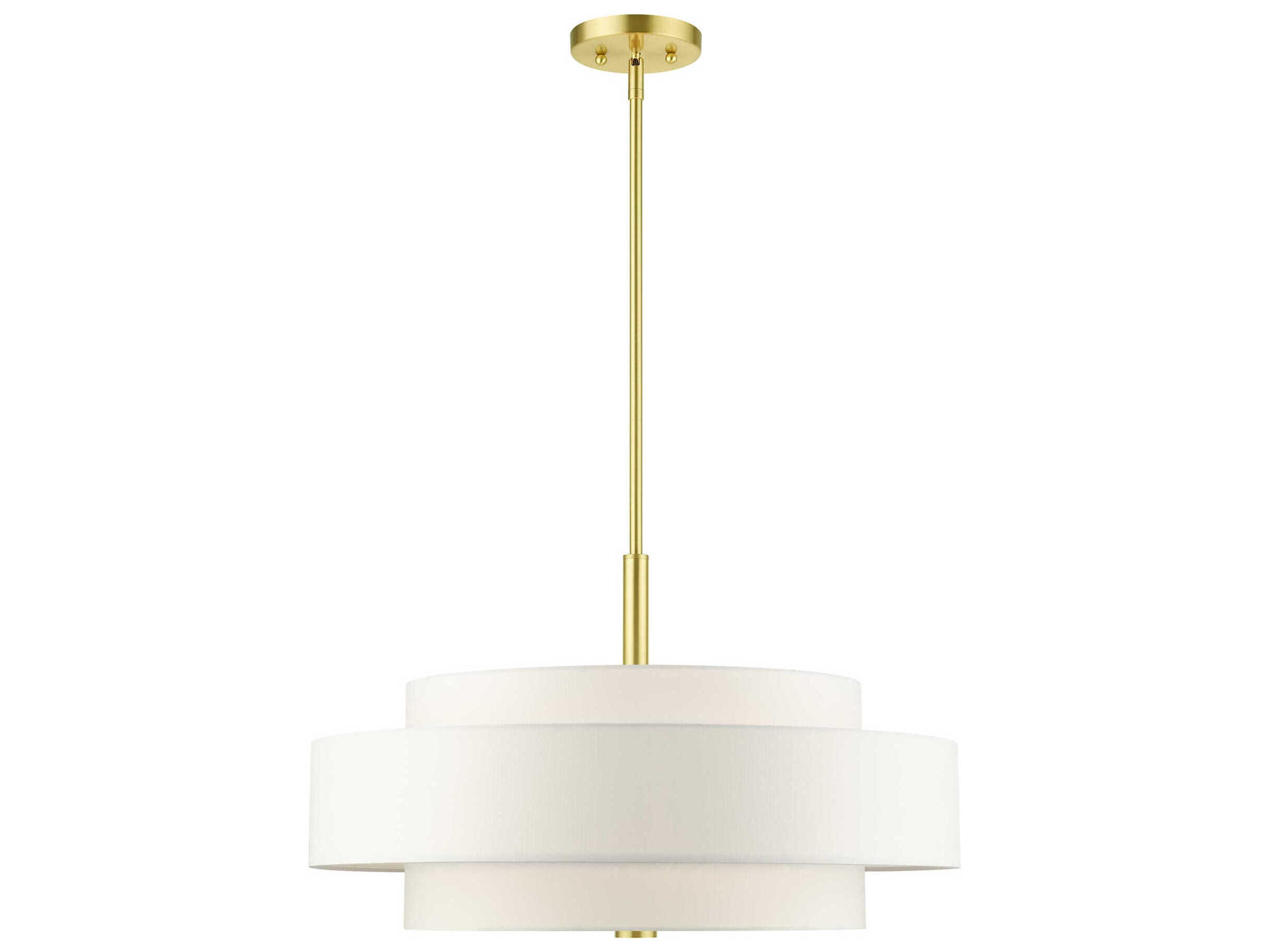 Livex Lighting Meridian 5-Light Satin Brass Drum Pendant
