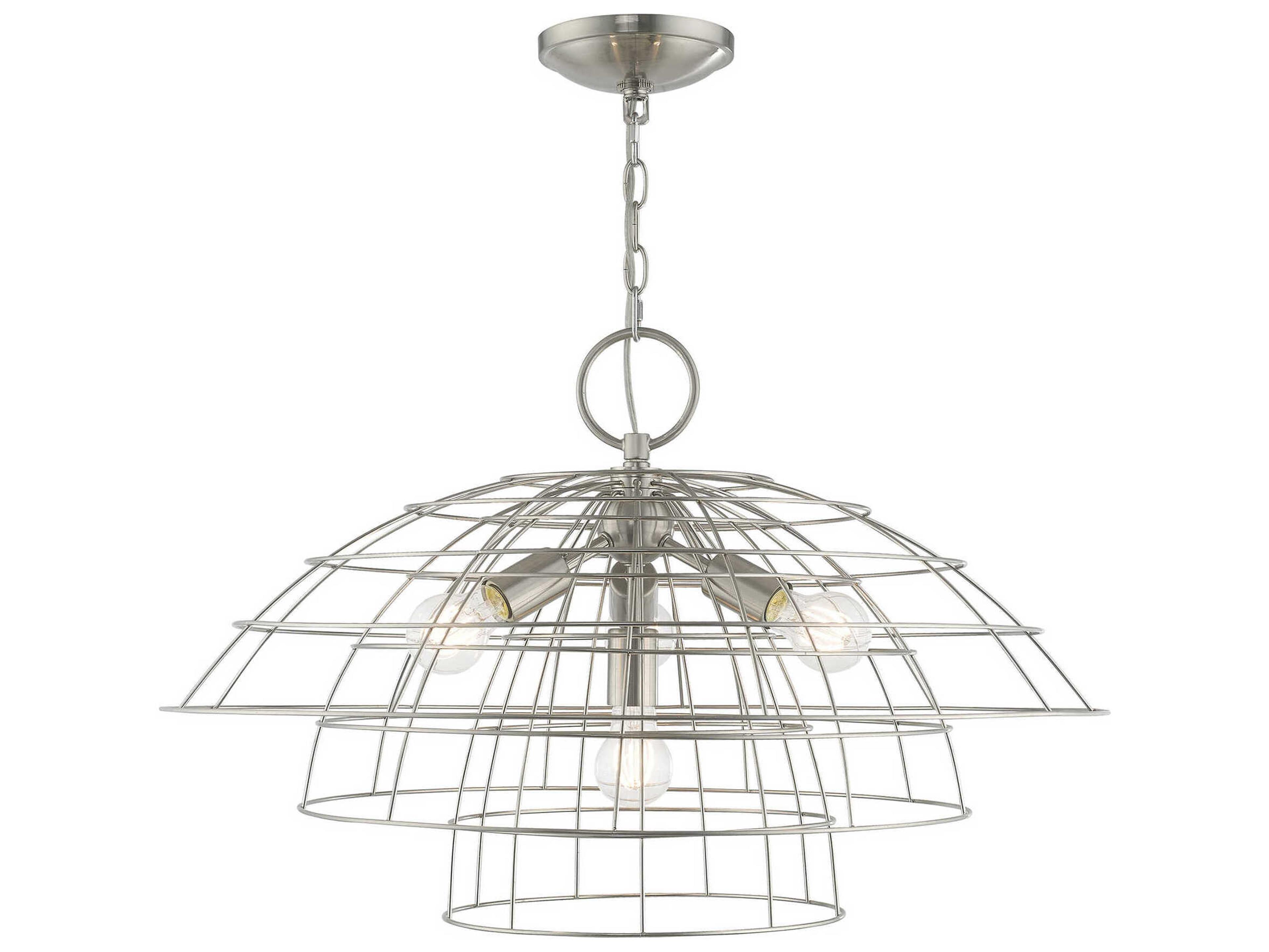 Brooklyn 4-Light Brushed Nickel Dome Pendant