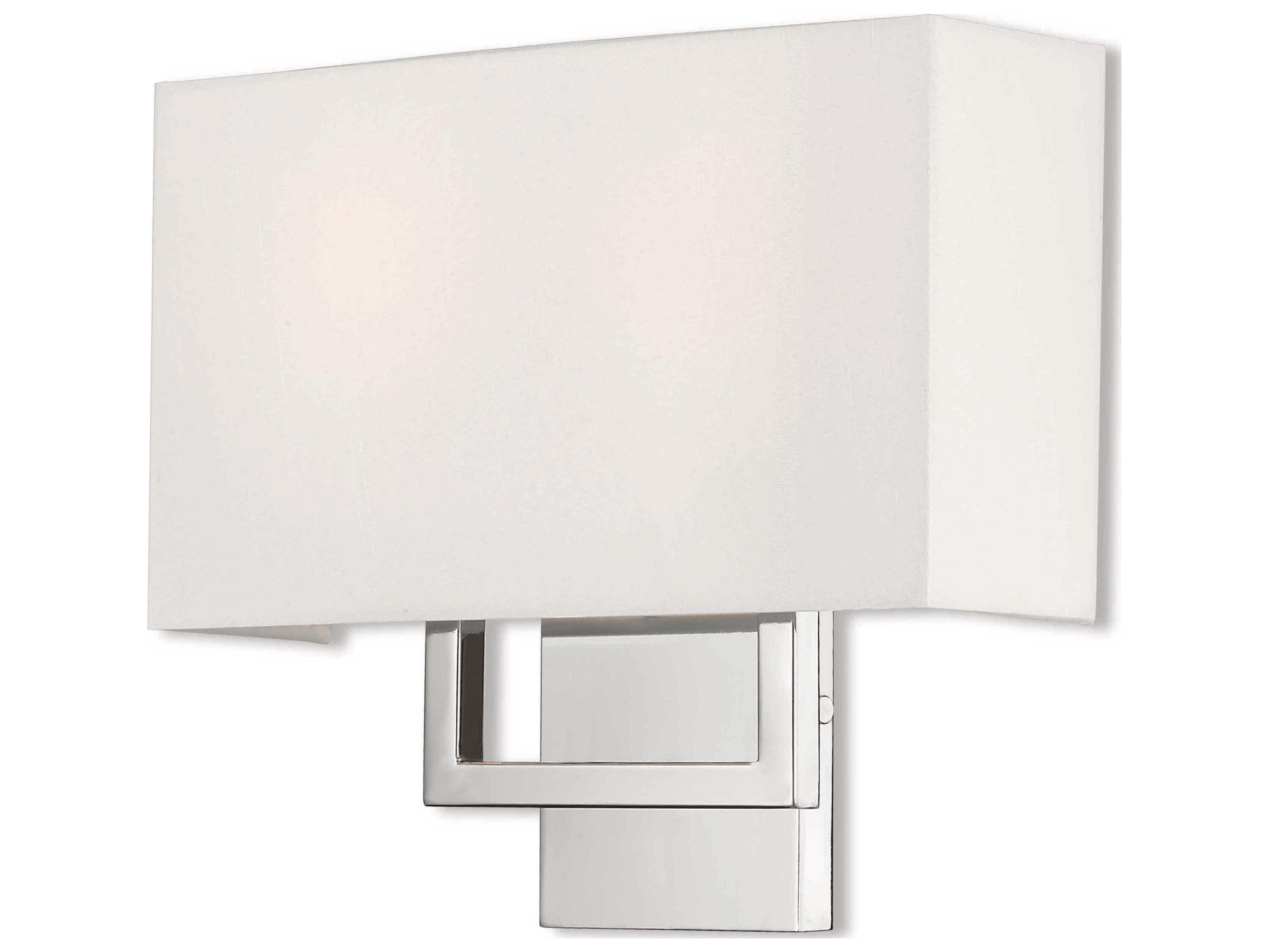 Pierson 2-Light Polished Chrome White Wall Sconce