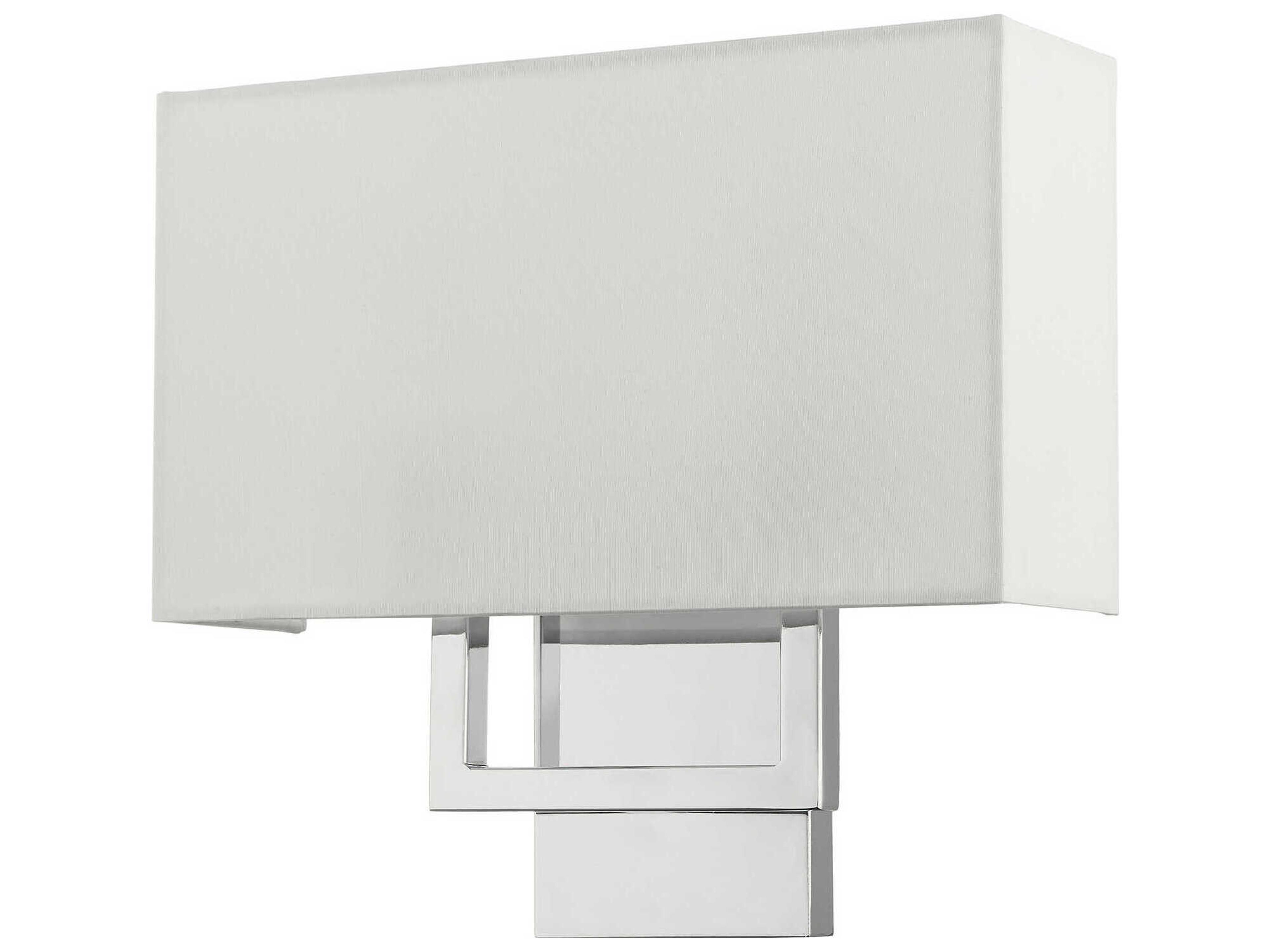Livex Lighting Pierson 2-Light Polished Chrome White Wall Sconce