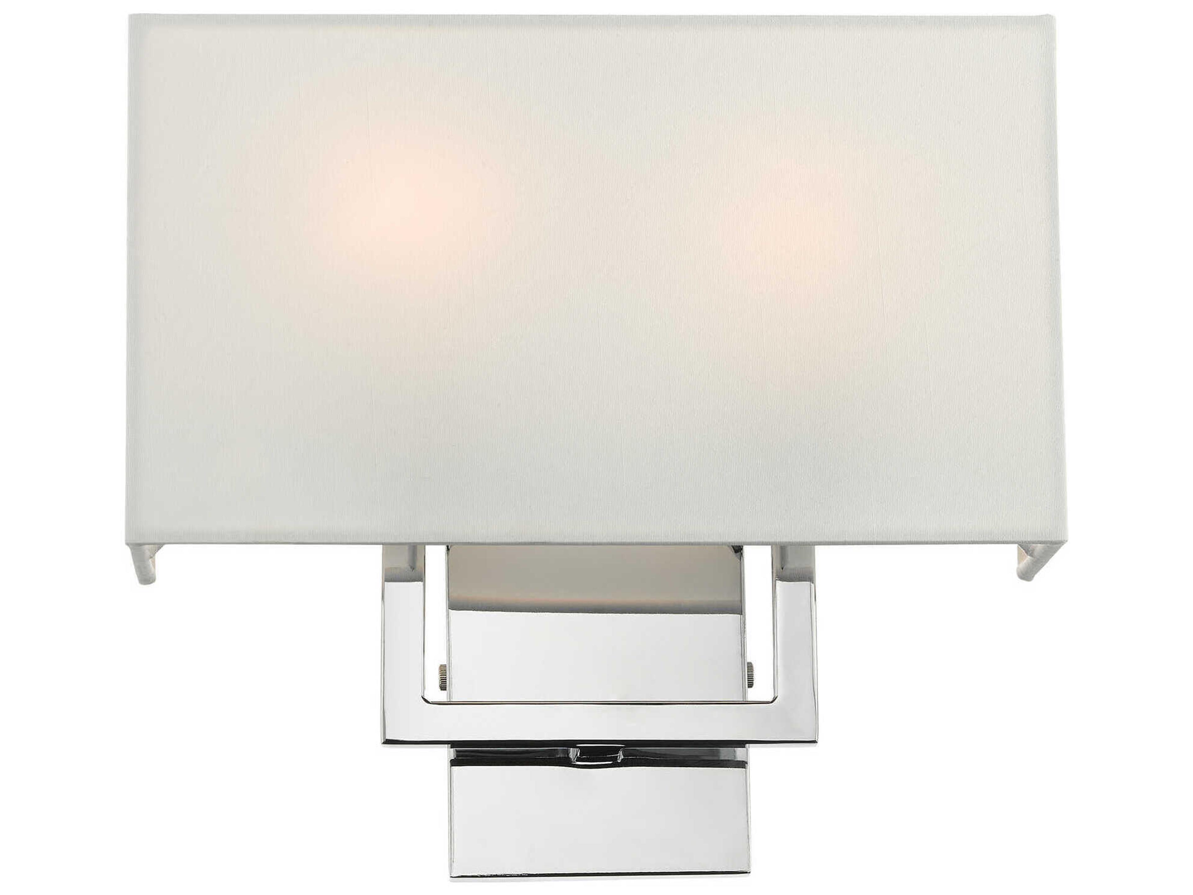 Livex Lighting Pierson 2-Light Polished Chrome White Wall Sconce