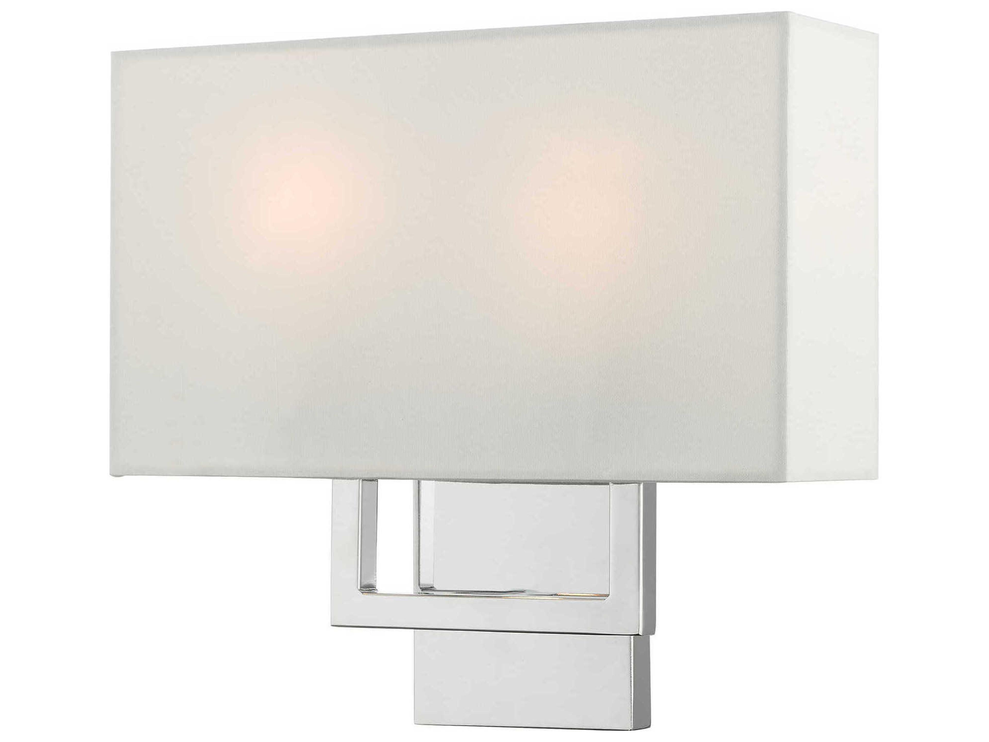 Livex Lighting Pierson 2-Light Polished Chrome White Wall Sconce