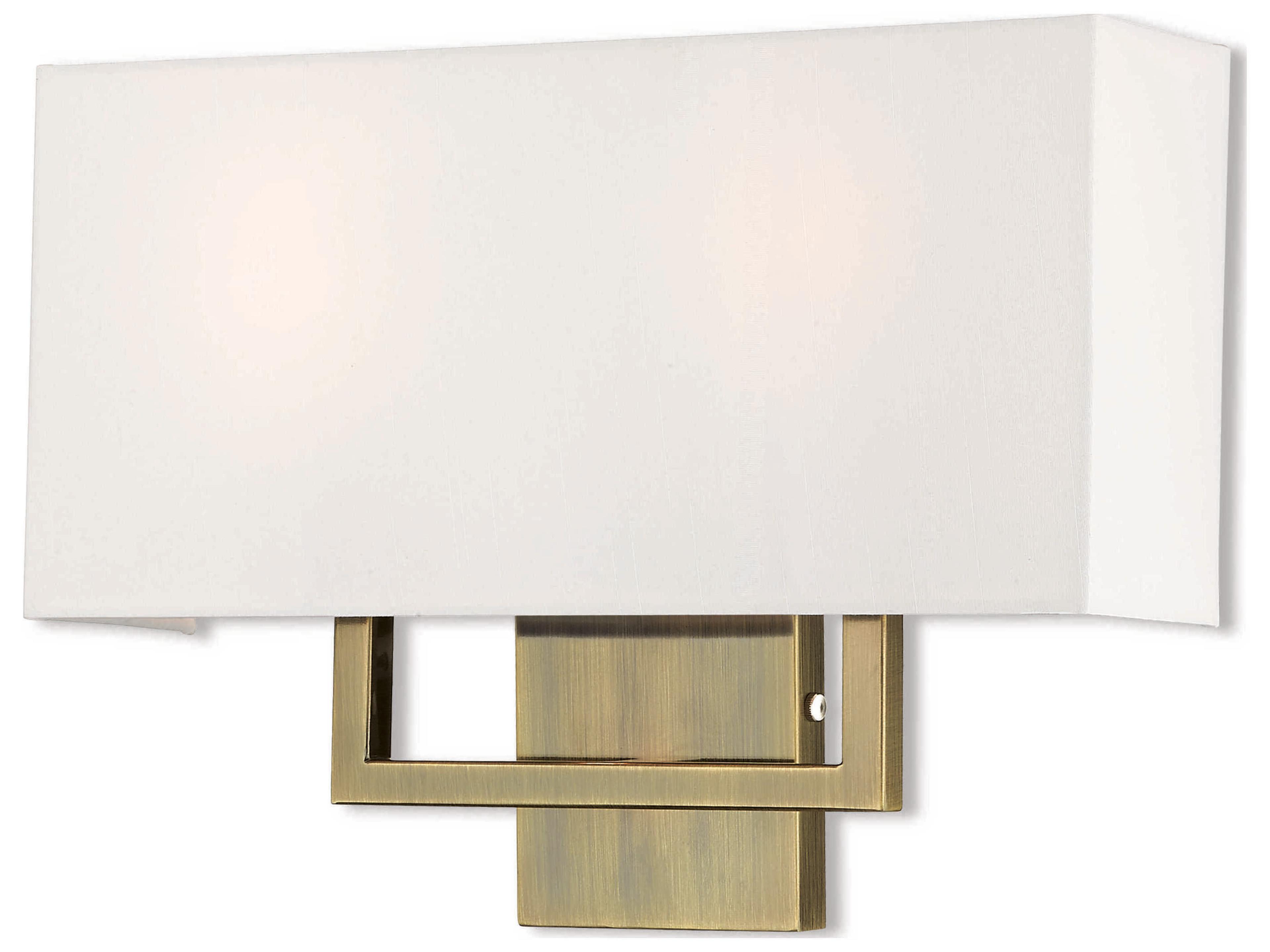 Pierson 2-Light Antique Brass White Wall Sconce