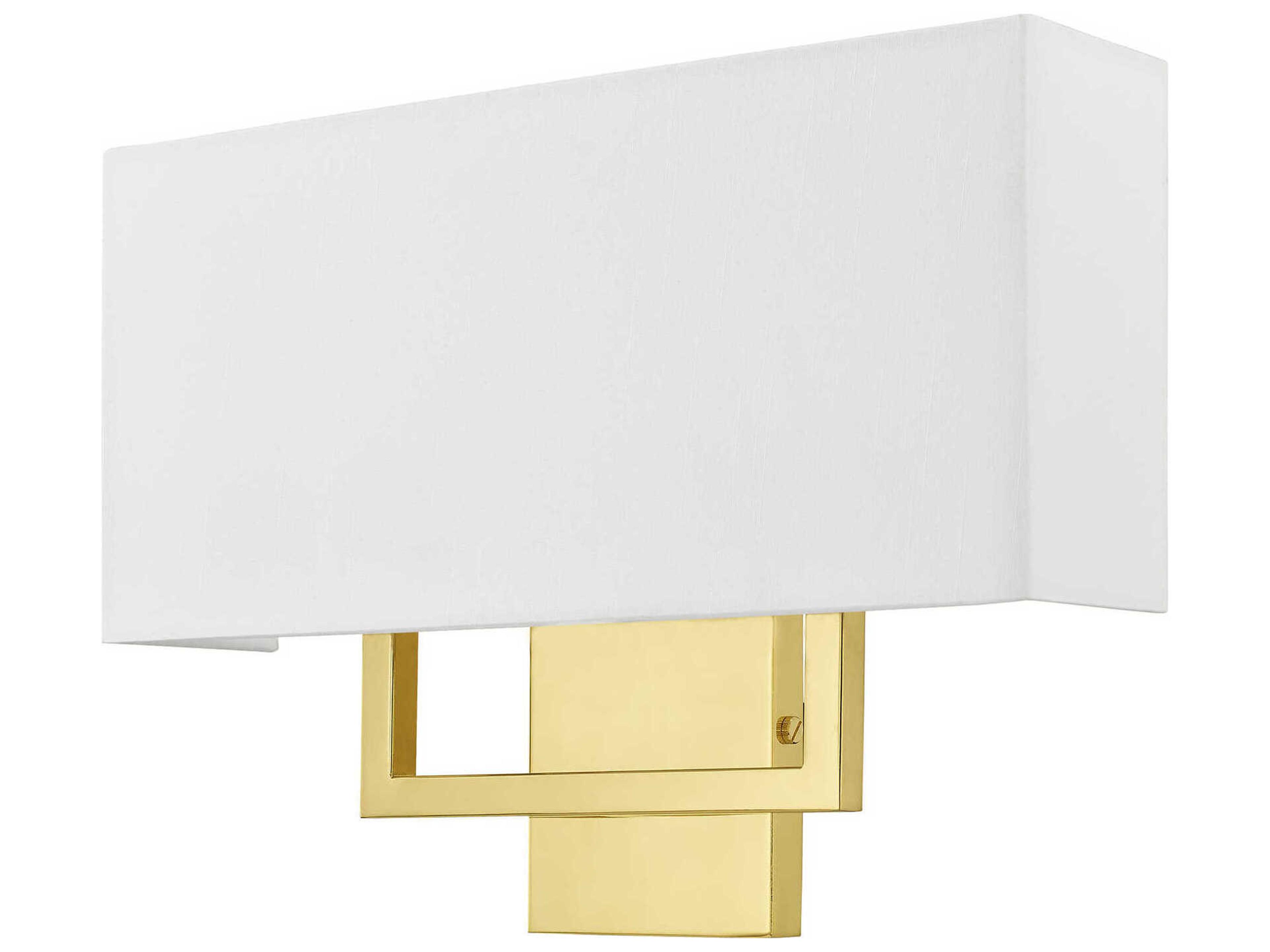 Livex Lighting Pierson 2-Light Polished Brass White Wall Sconce