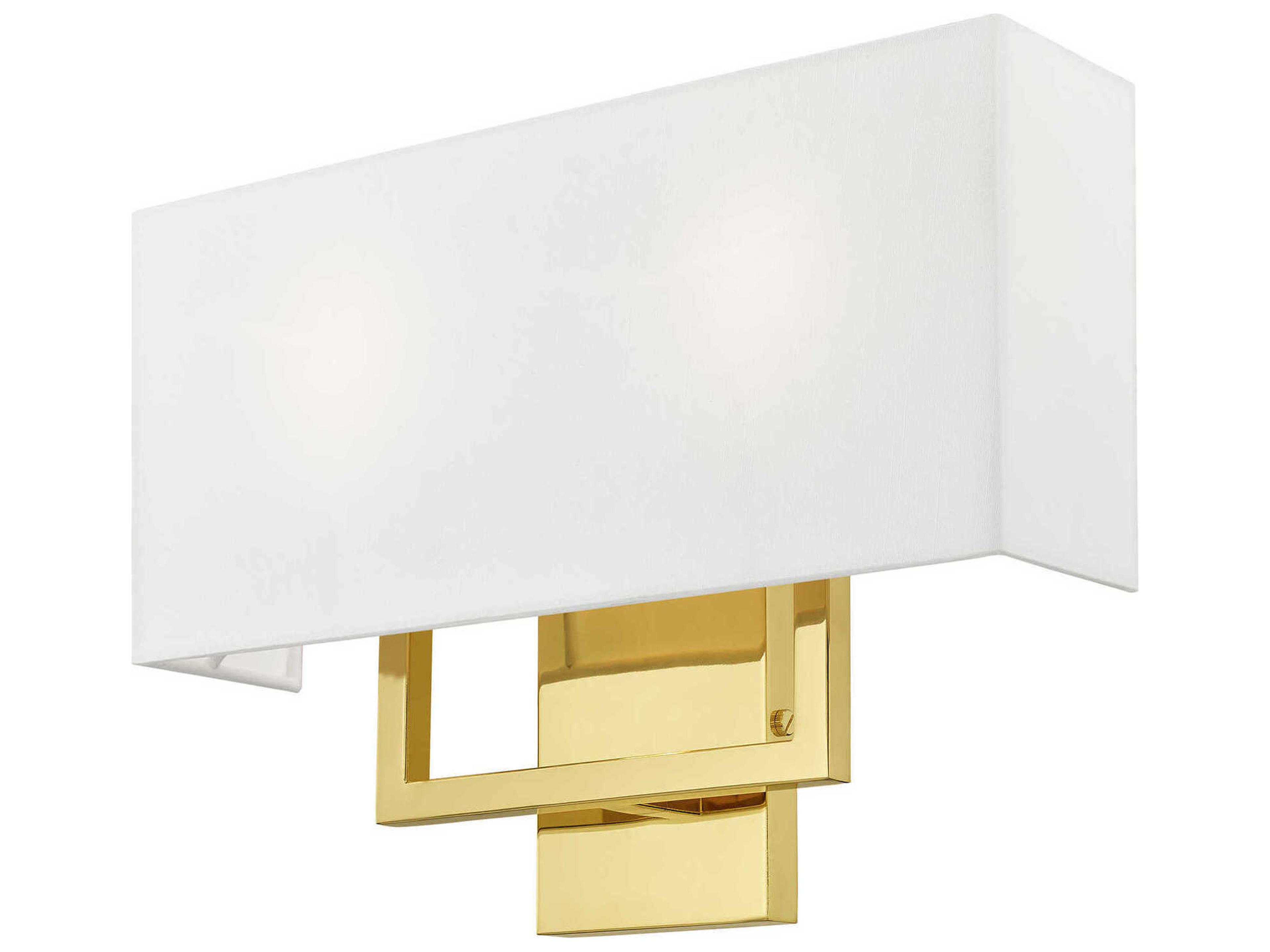 Livex Lighting Pierson 2-Light Polished Brass White Wall Sconce