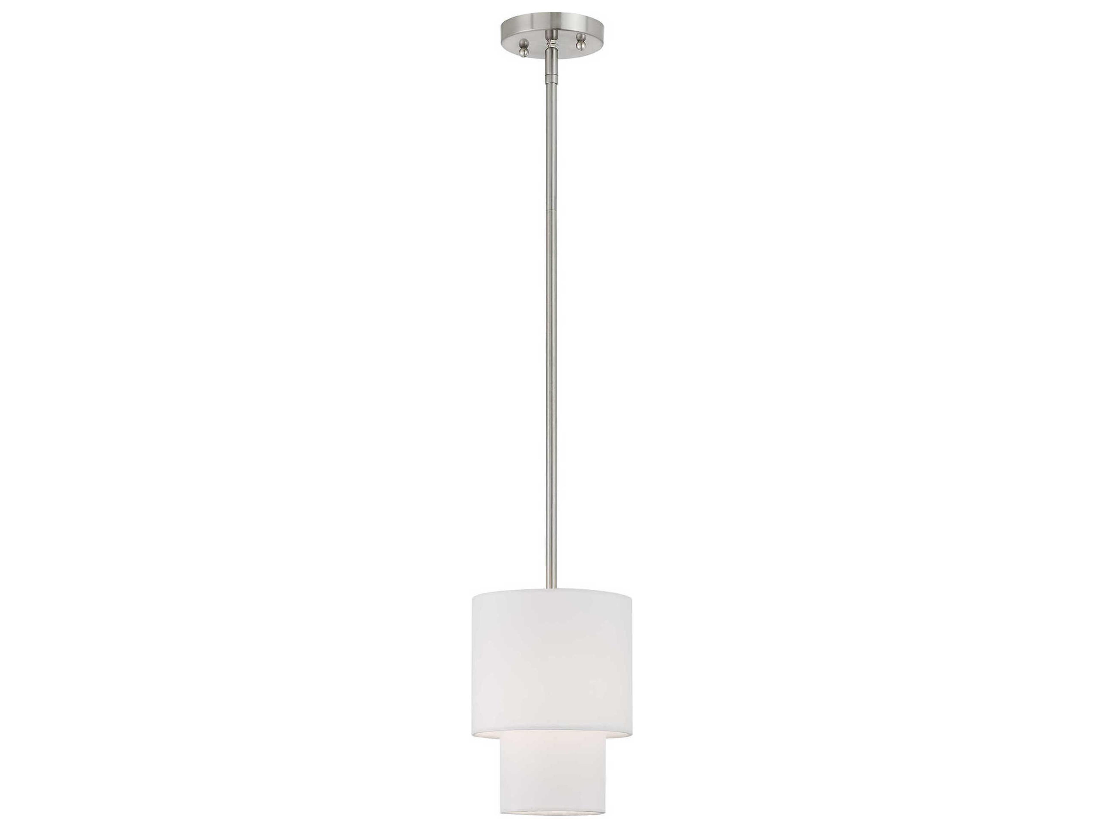 Livex Lighting Meridian 1-Light Brushed Nickel Drum Mini Pendant