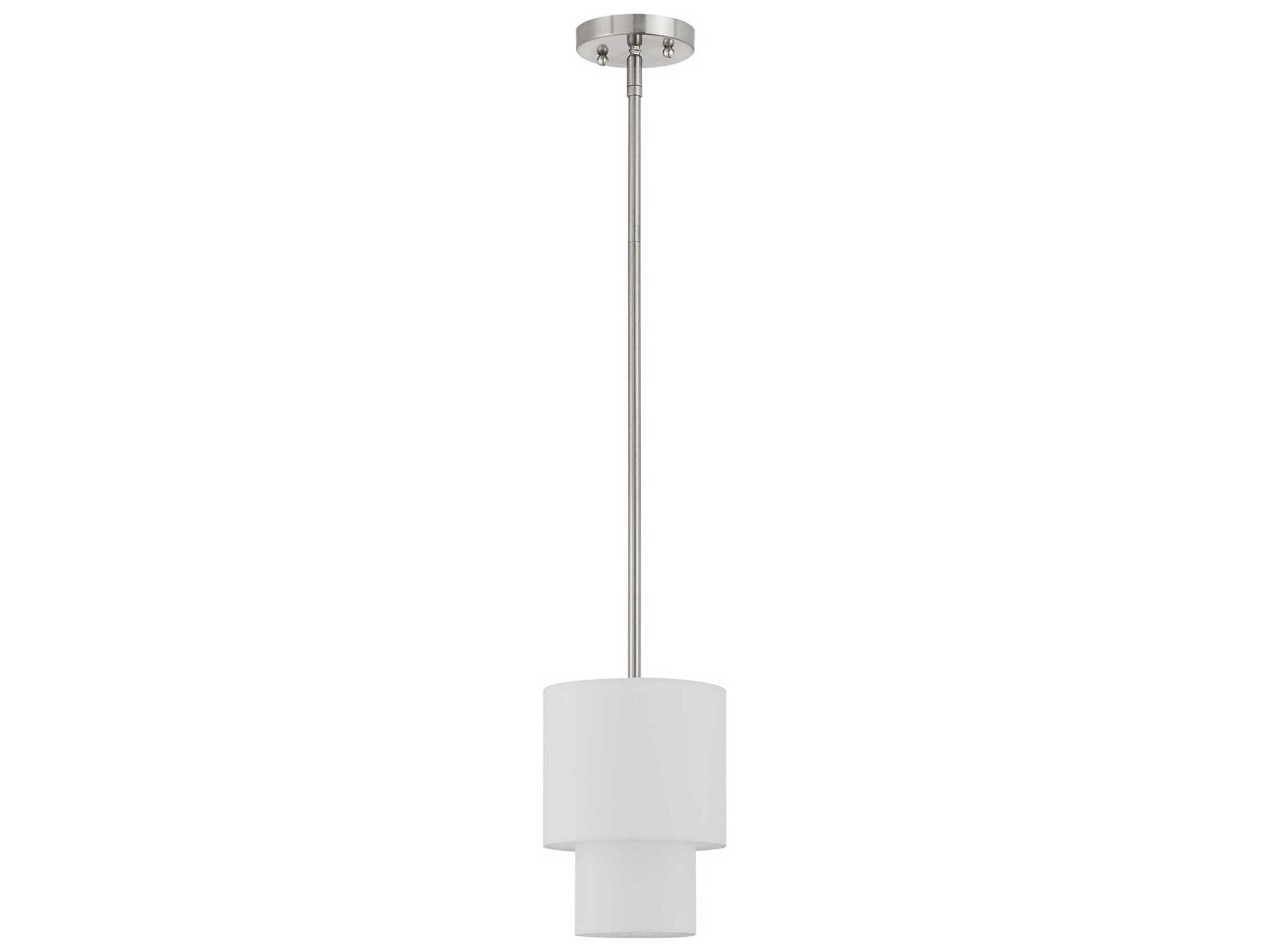 Livex Lighting Meridian 1-Light Brushed Nickel Drum Mini Pendant