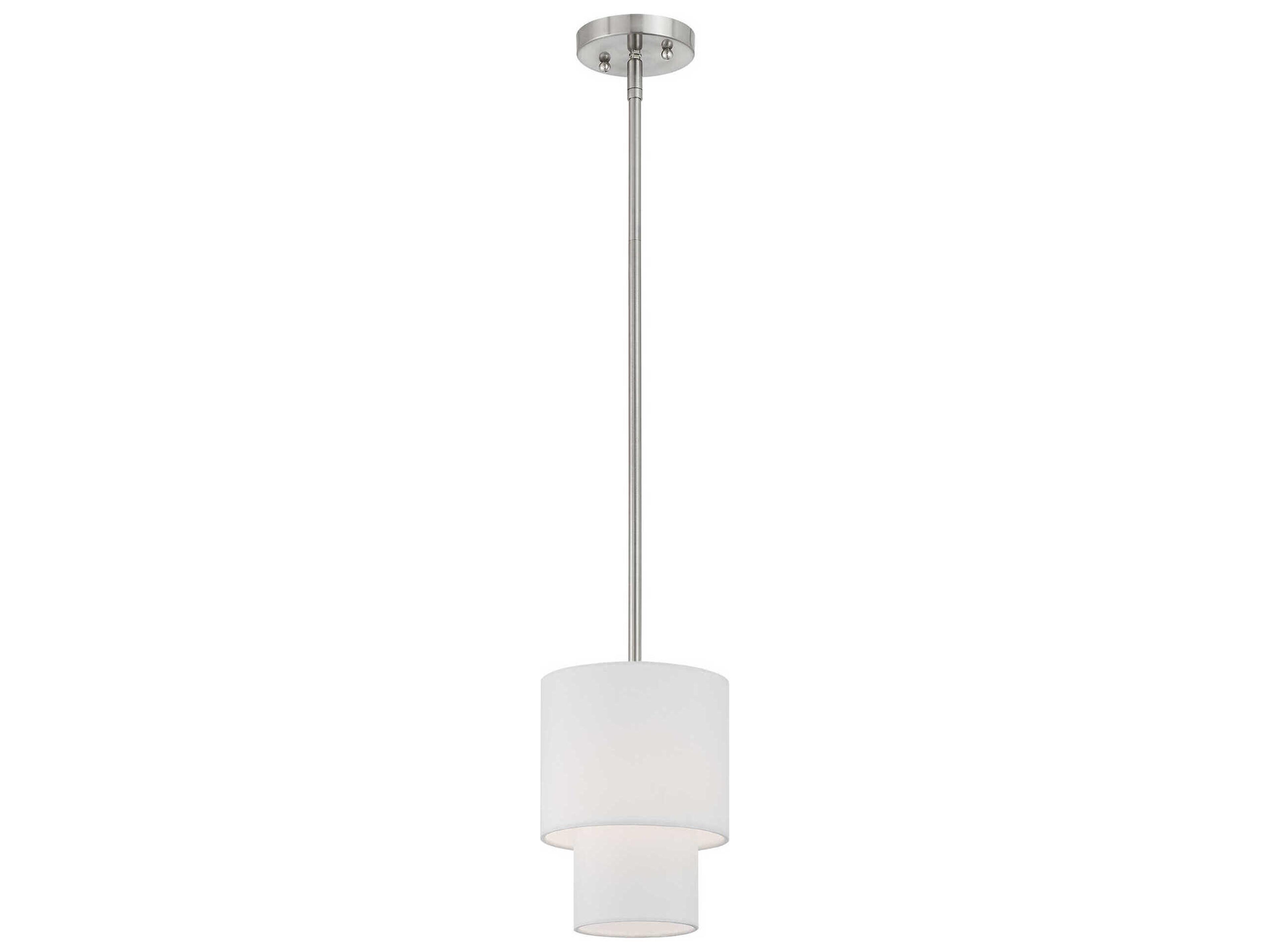 Livex Lighting Meridian 1-Light Brushed Nickel Drum Mini Pendant