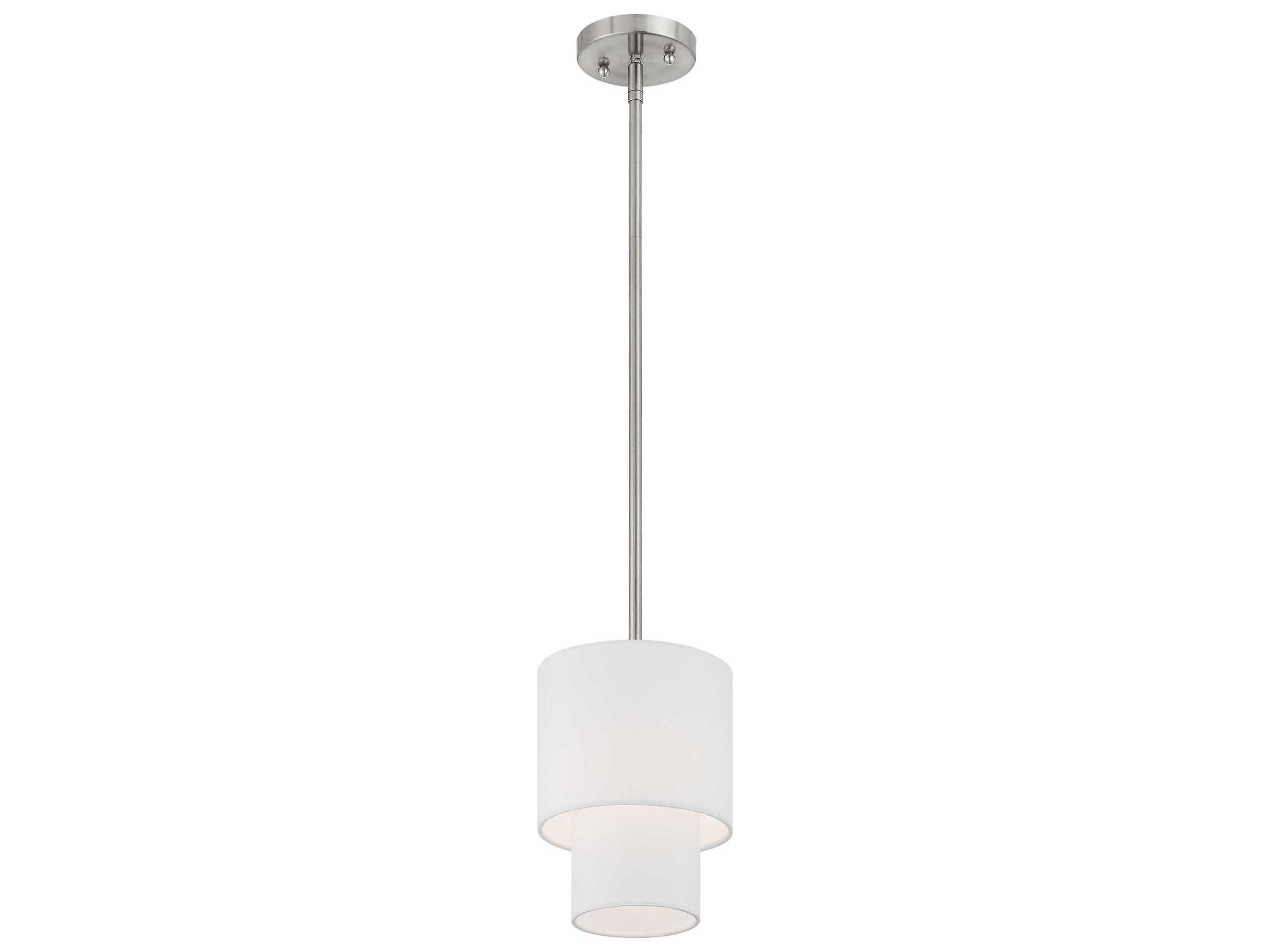 Livex Lighting Meridian 1-Light Brushed Nickel Drum Mini Pendant
