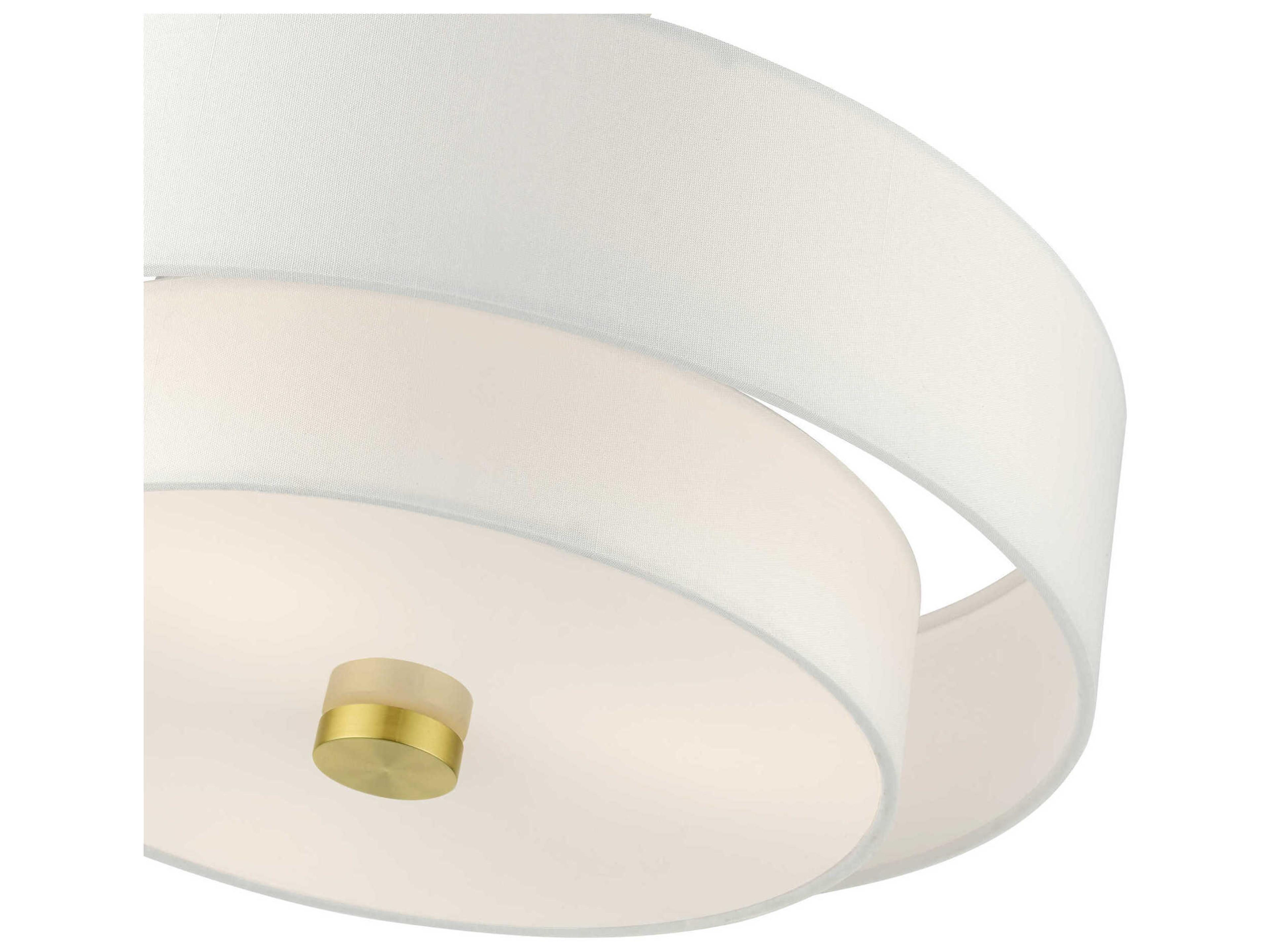 Livex Lighting Meridian 3-Light Satin Brass Drum Semi Flush Mount