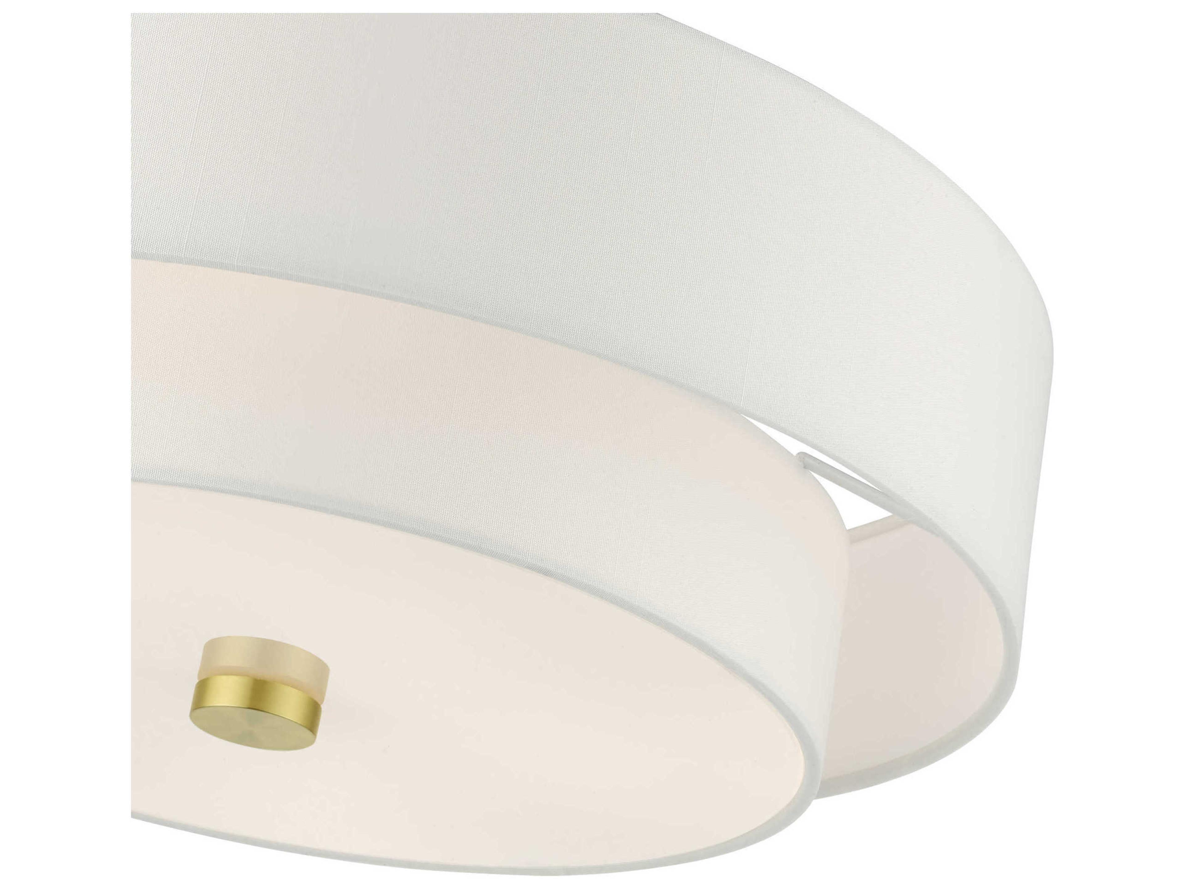 Livex Lighting Meridian 4-Light Satin Brass Drum Semi Flush Mount