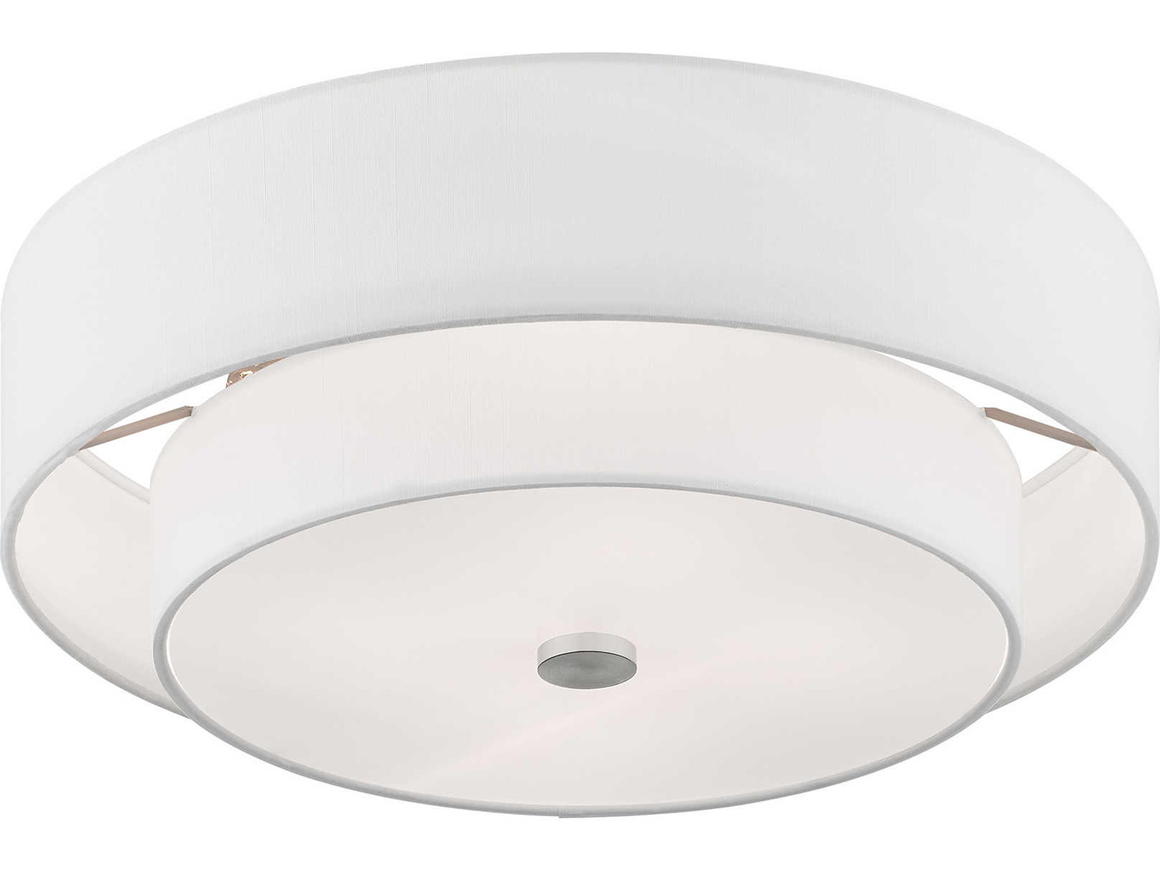 Livex Lighting Claremont 4-Light Brushed Nickel Cylinder Round Semi Flush Mount