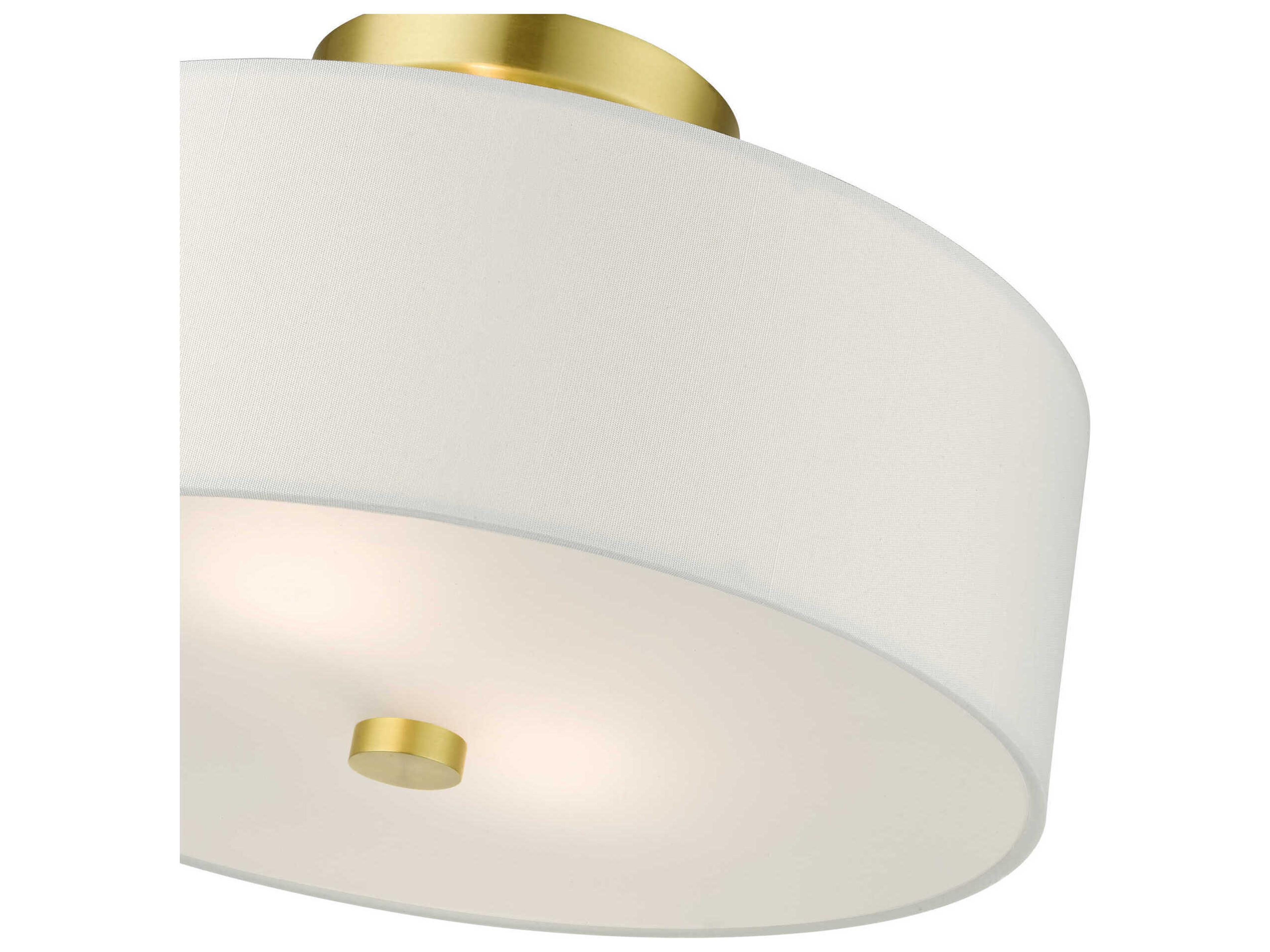 Livex Lighting Meridian 2-Light Satin Brass Semi Flush Mount