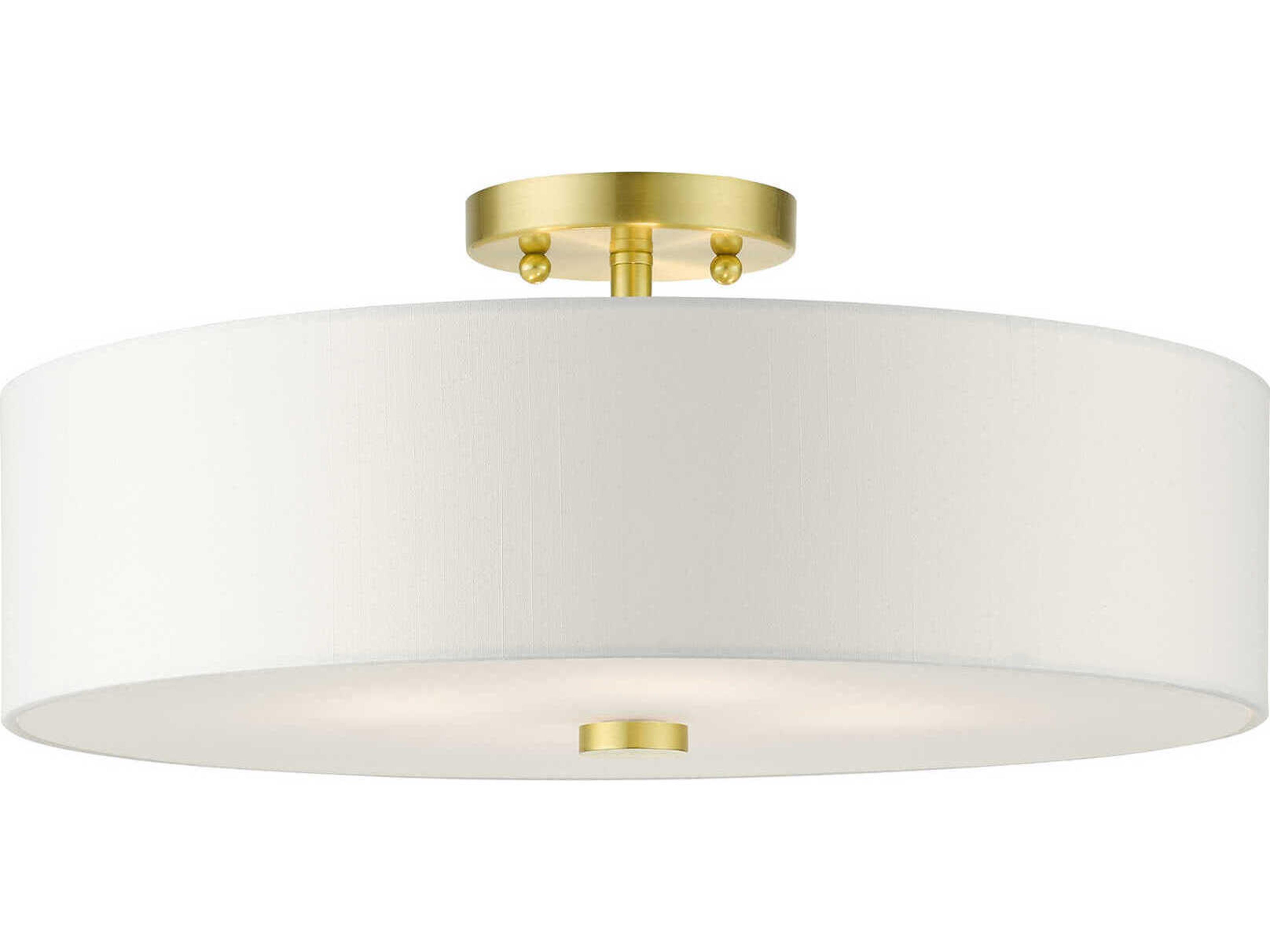 Meridian 4-Light Satin Brass Drum Semi Flush Mount