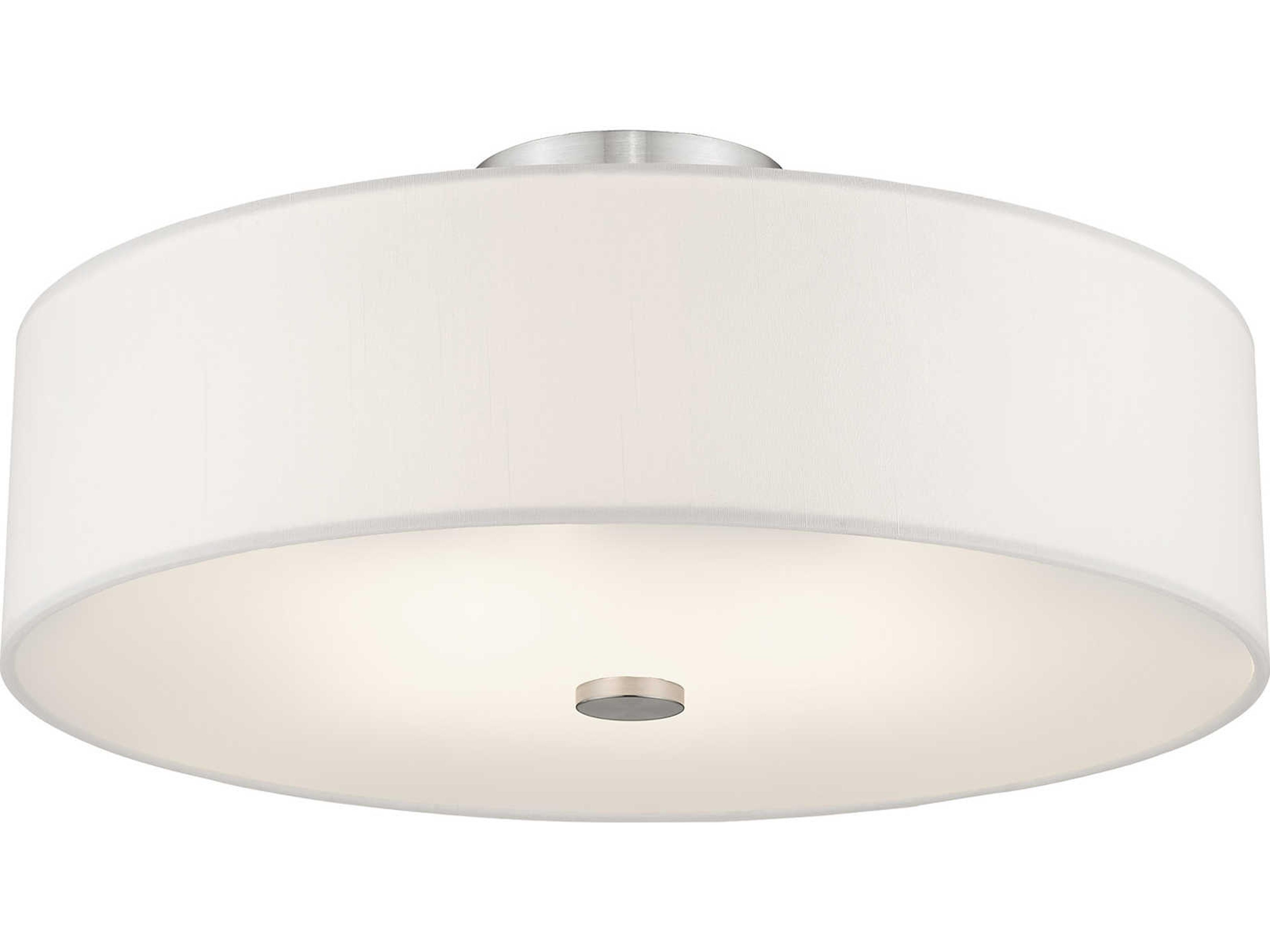 Livex Lighting Brighton 4-Light Brushed Nickel Drum Round Semi Flush Mount