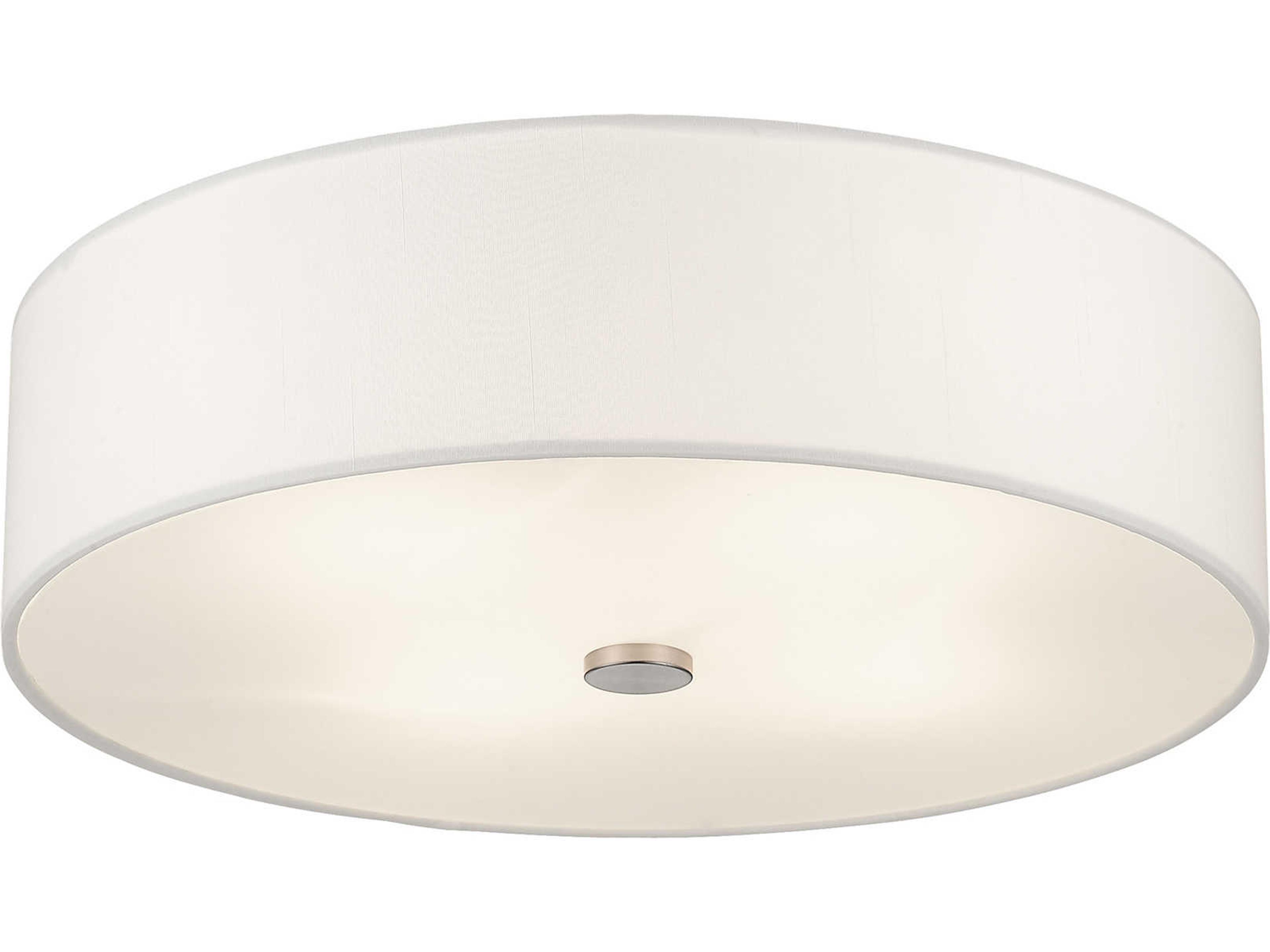 Livex Lighting Brighton 4-Light Brushed Nickel Drum Round Semi Flush Mount