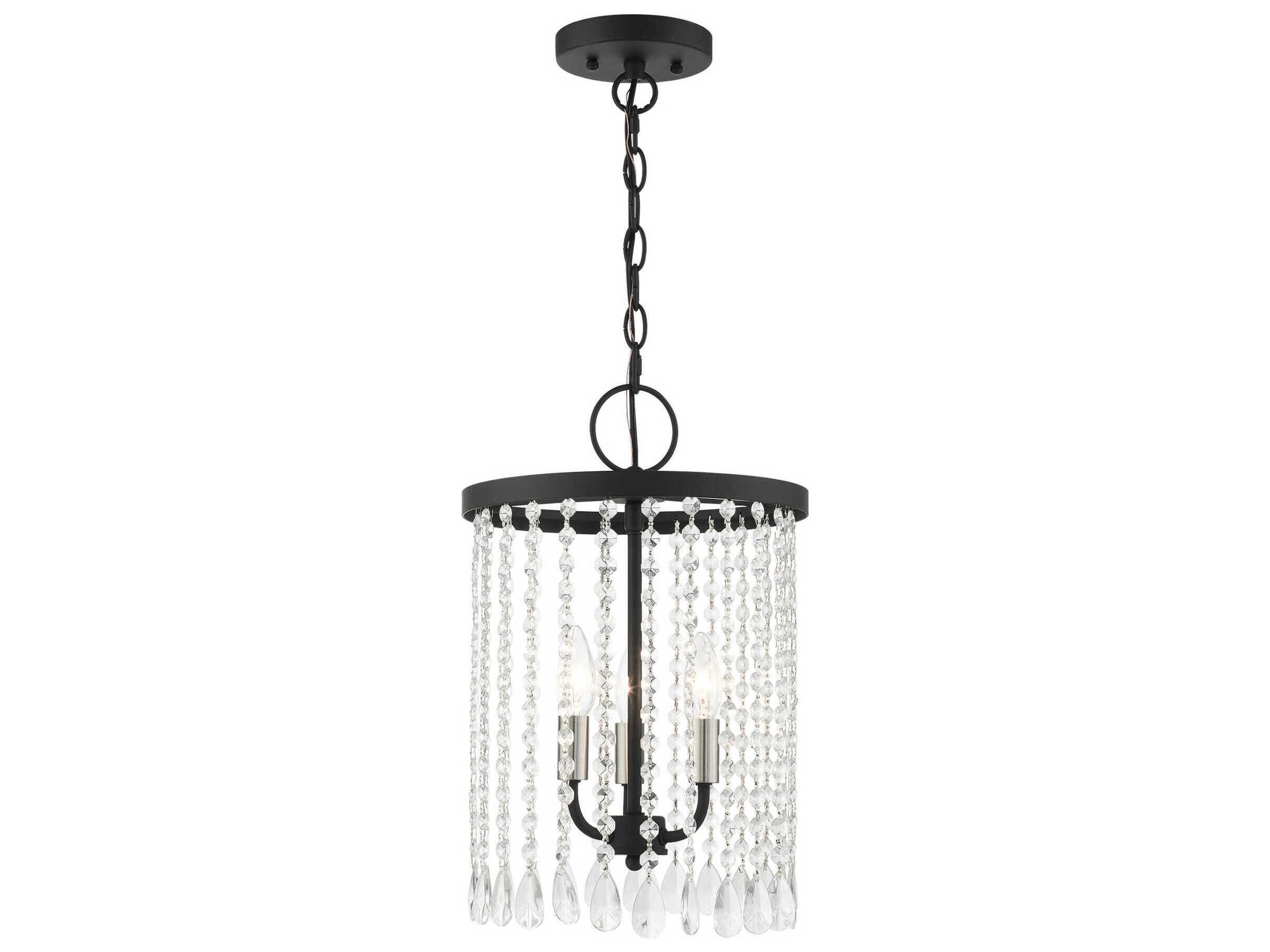 Elizabeth 3-Light Black Crystal Candelabra Chandelier