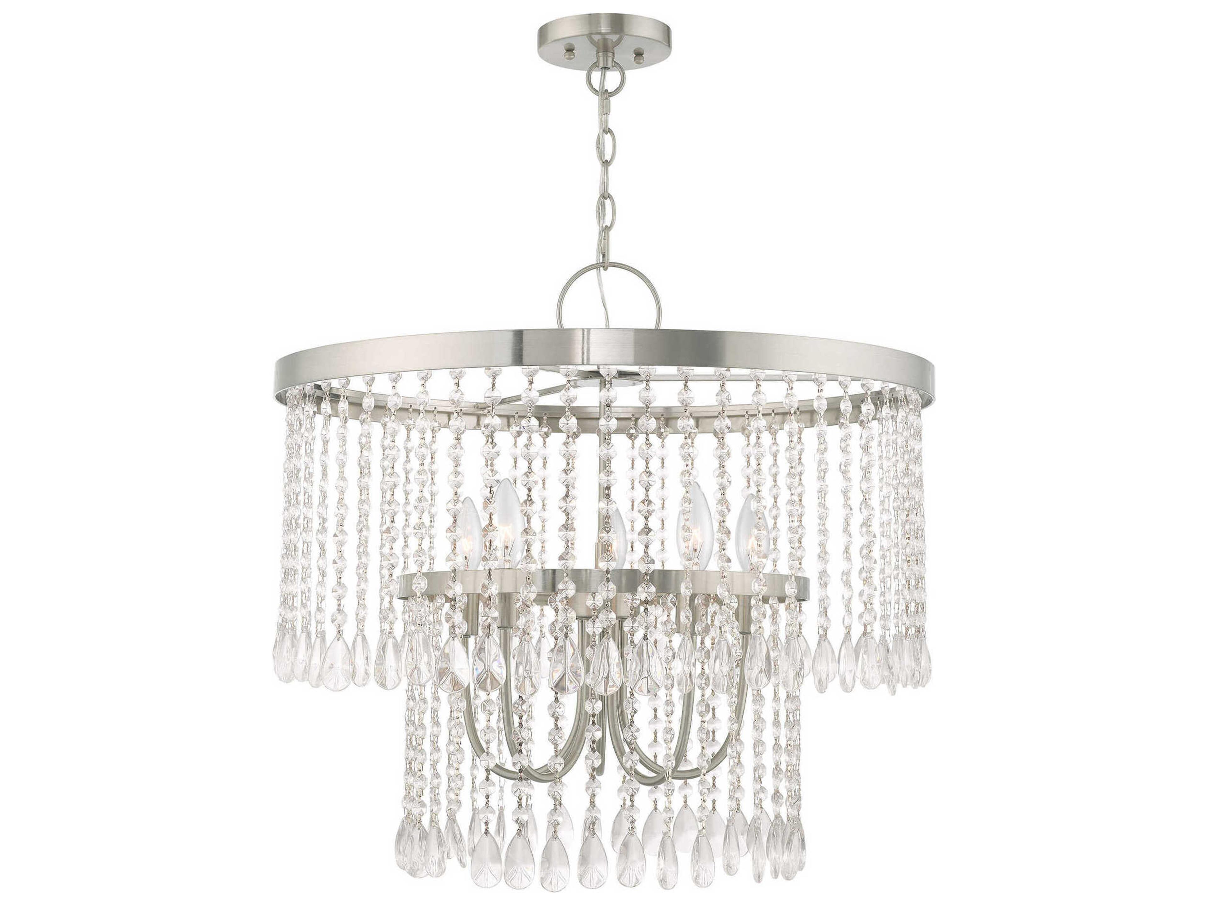 Elizabeth 5-Light Brushed Nickel Crystal Chandelier