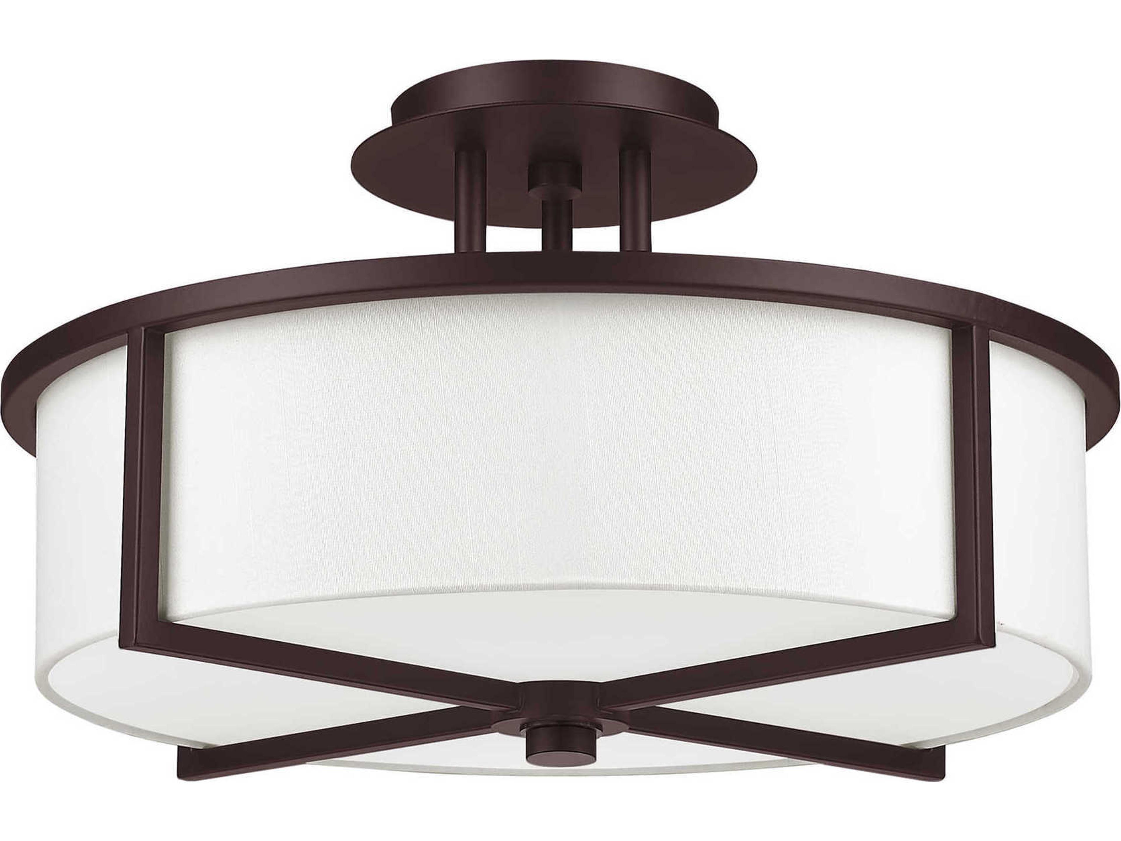 Livex Lighting Wesley 3-Light Bronze Drum Flush Mount