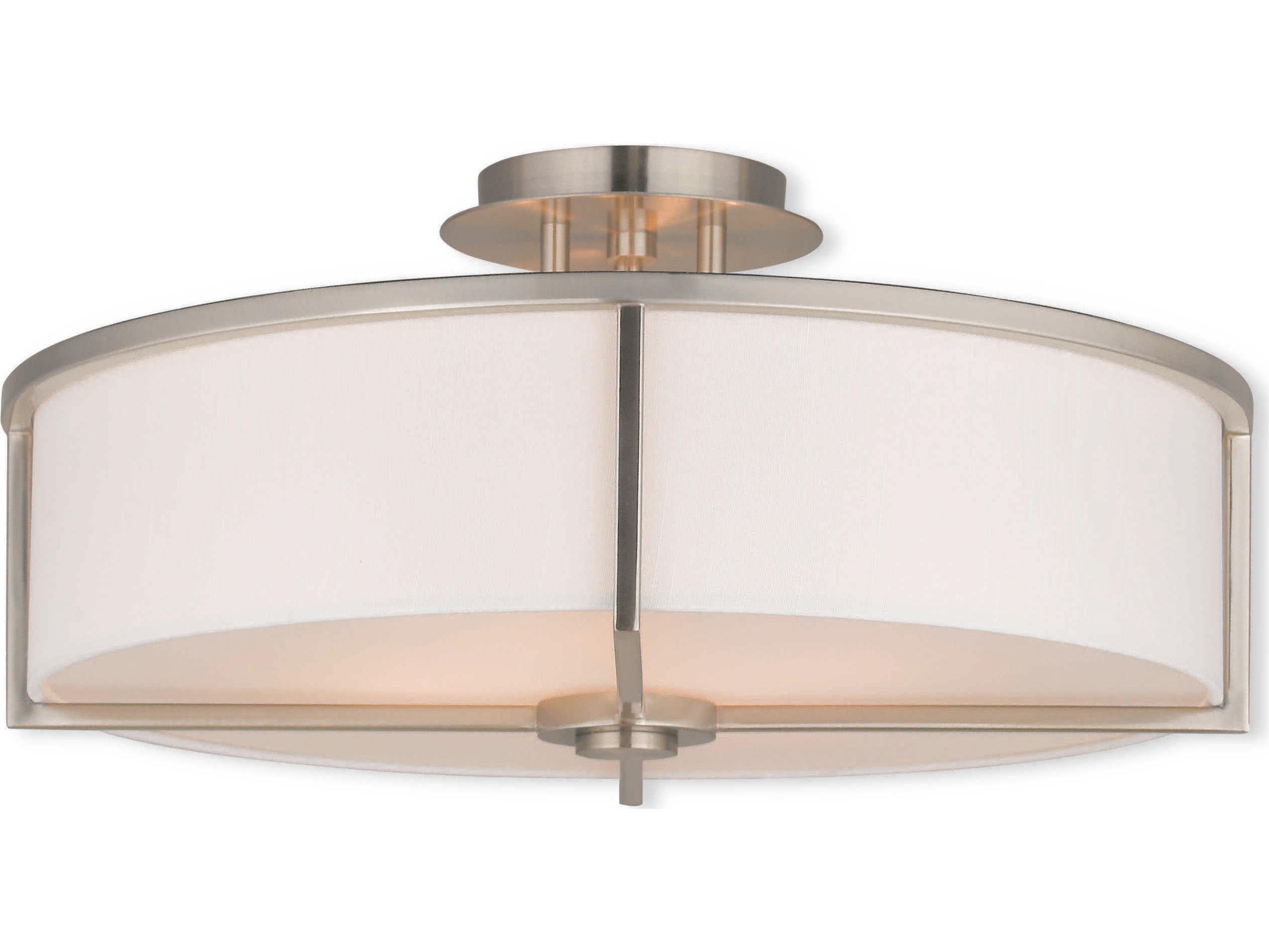 Wesley 4-Light Brushed Nickel Drum Semi Flush Mount
