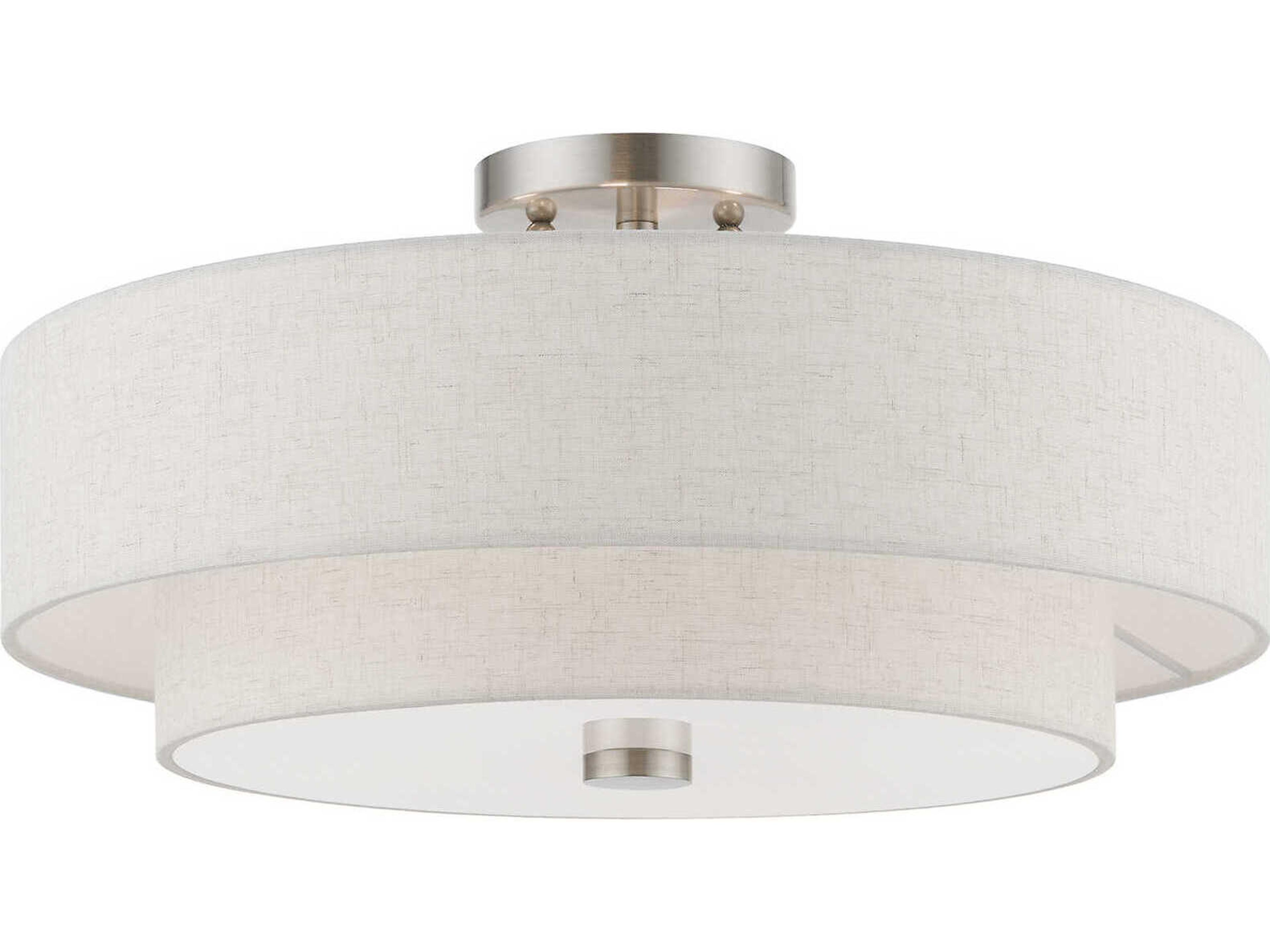Meridian 4-Light Brushed Nickel Drum Semi Flush Mount