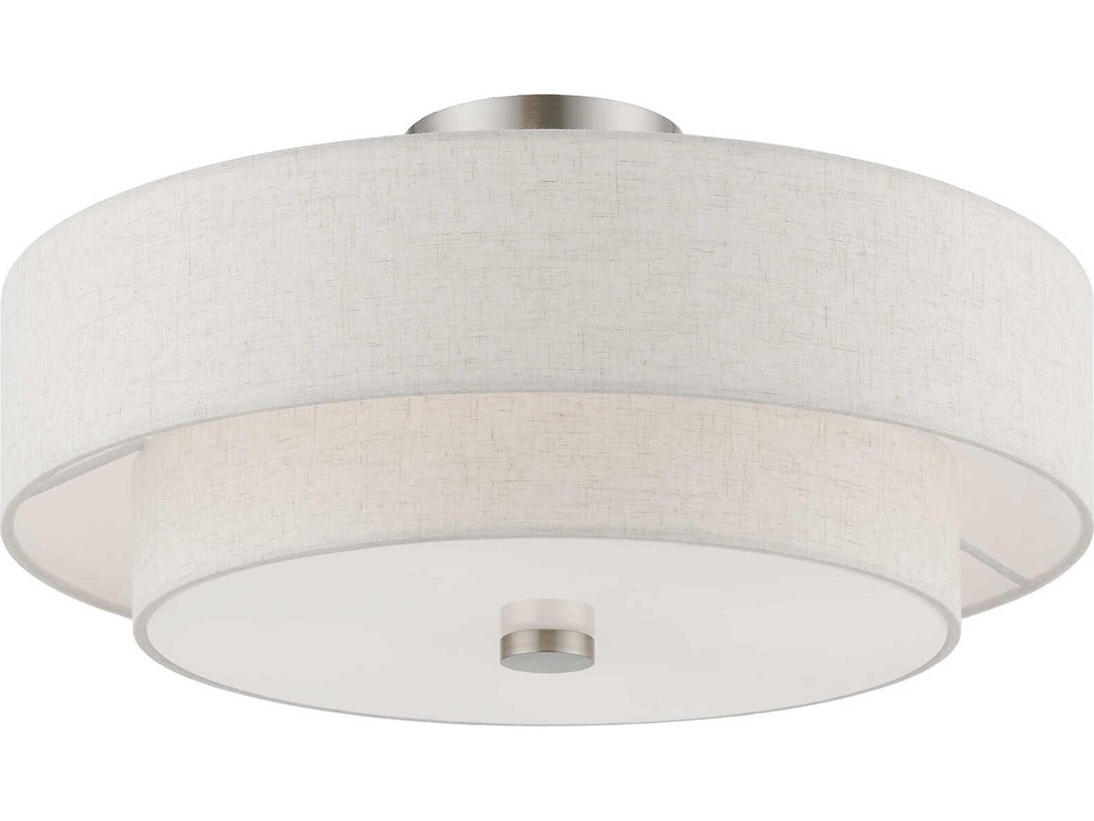 Livex Lighting Meridian 4-Light Brushed Nickel Drum Semi Flush Mount
