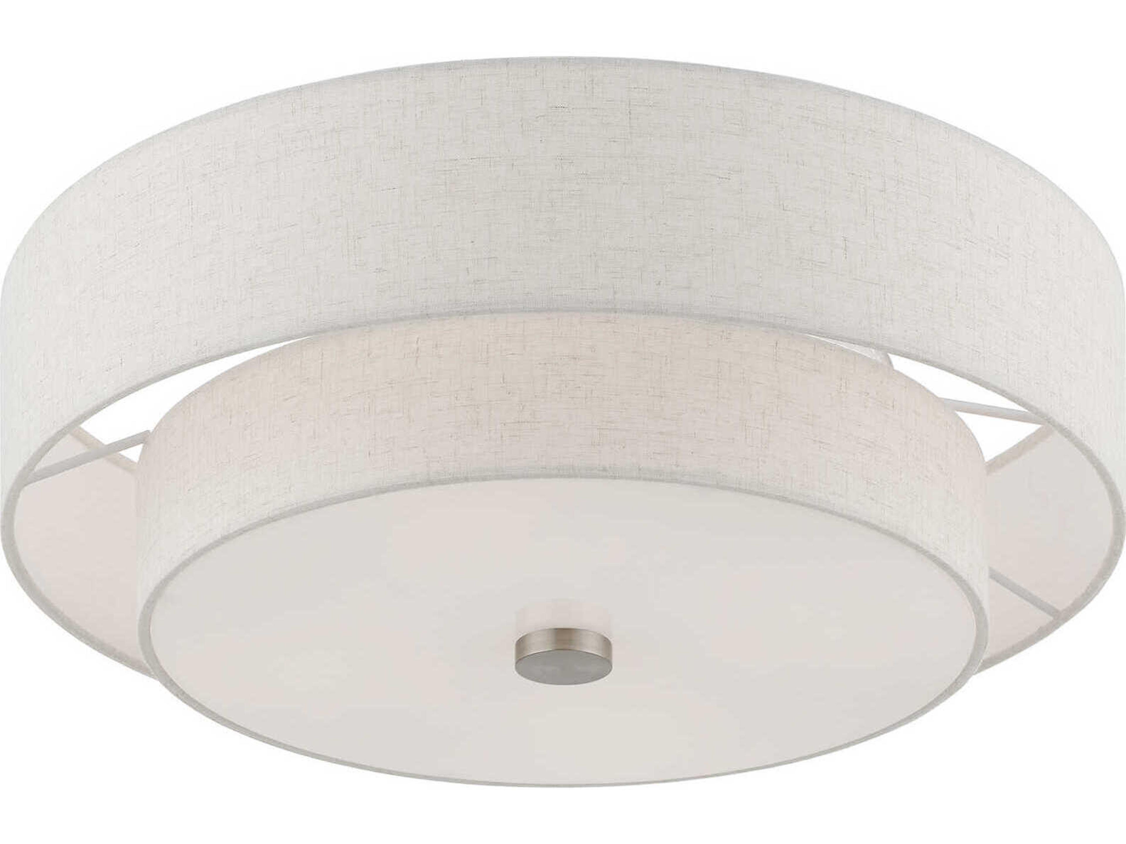 Livex Lighting Meridian 4-Light Brushed Nickel Drum Semi Flush Mount
