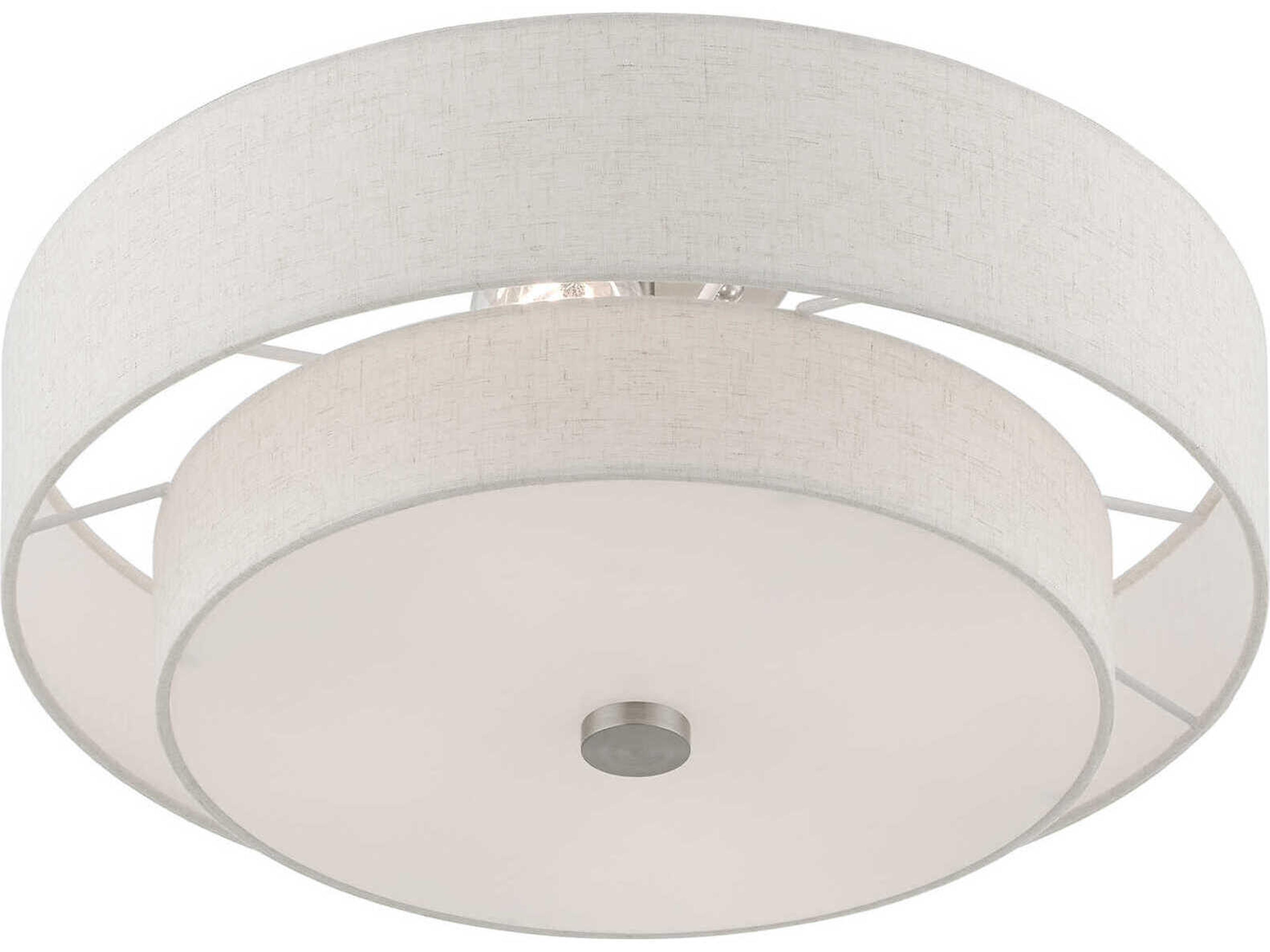 Livex Lighting Meridian 4-Light Brushed Nickel Drum Semi Flush Mount