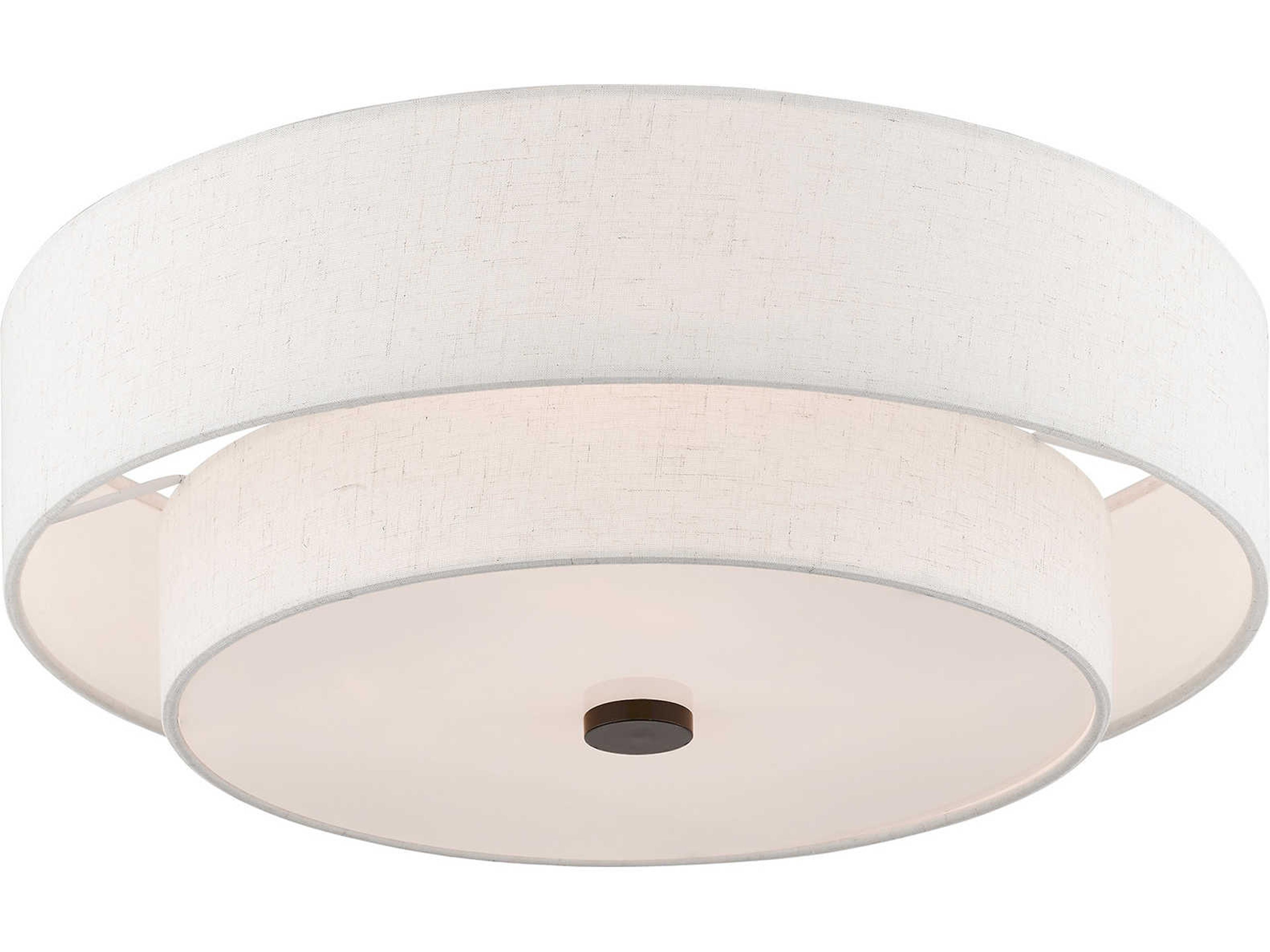 Livex Lighting Claremont 4-Light English Bronze Drum Round Semi Flush Mount