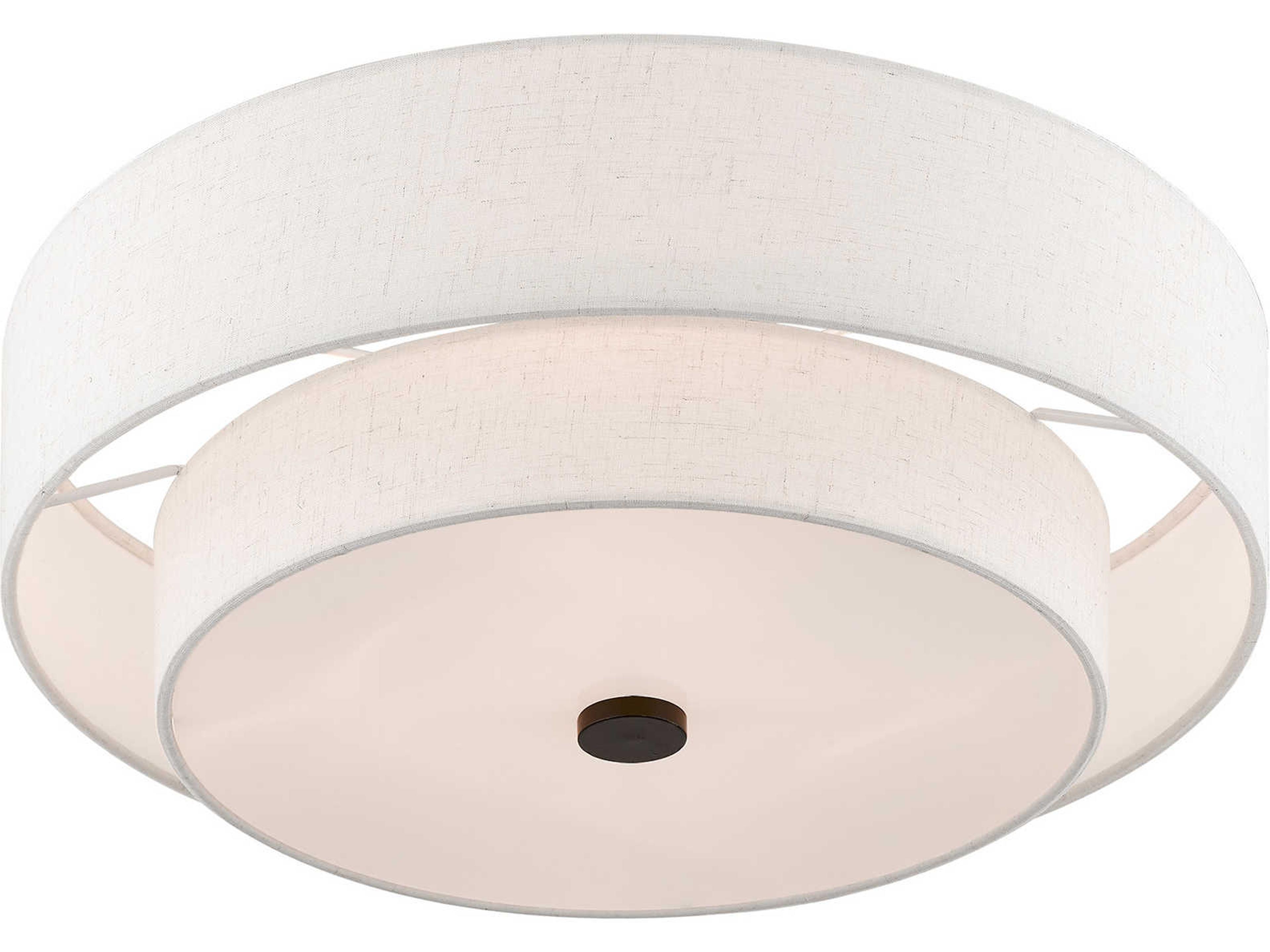Livex Lighting Claremont 4-Light English Bronze Drum Round Semi Flush Mount