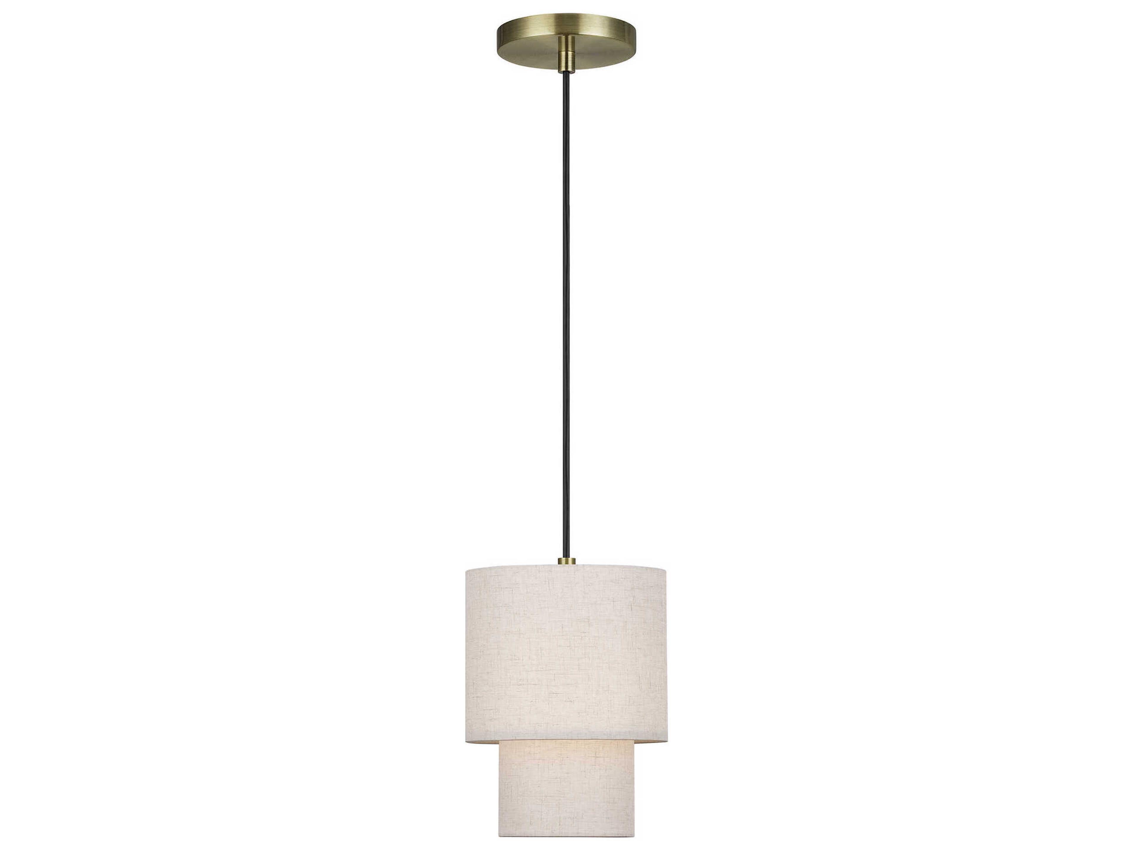 Monroe 1-Light Antique Brass Drum Mini Pendant